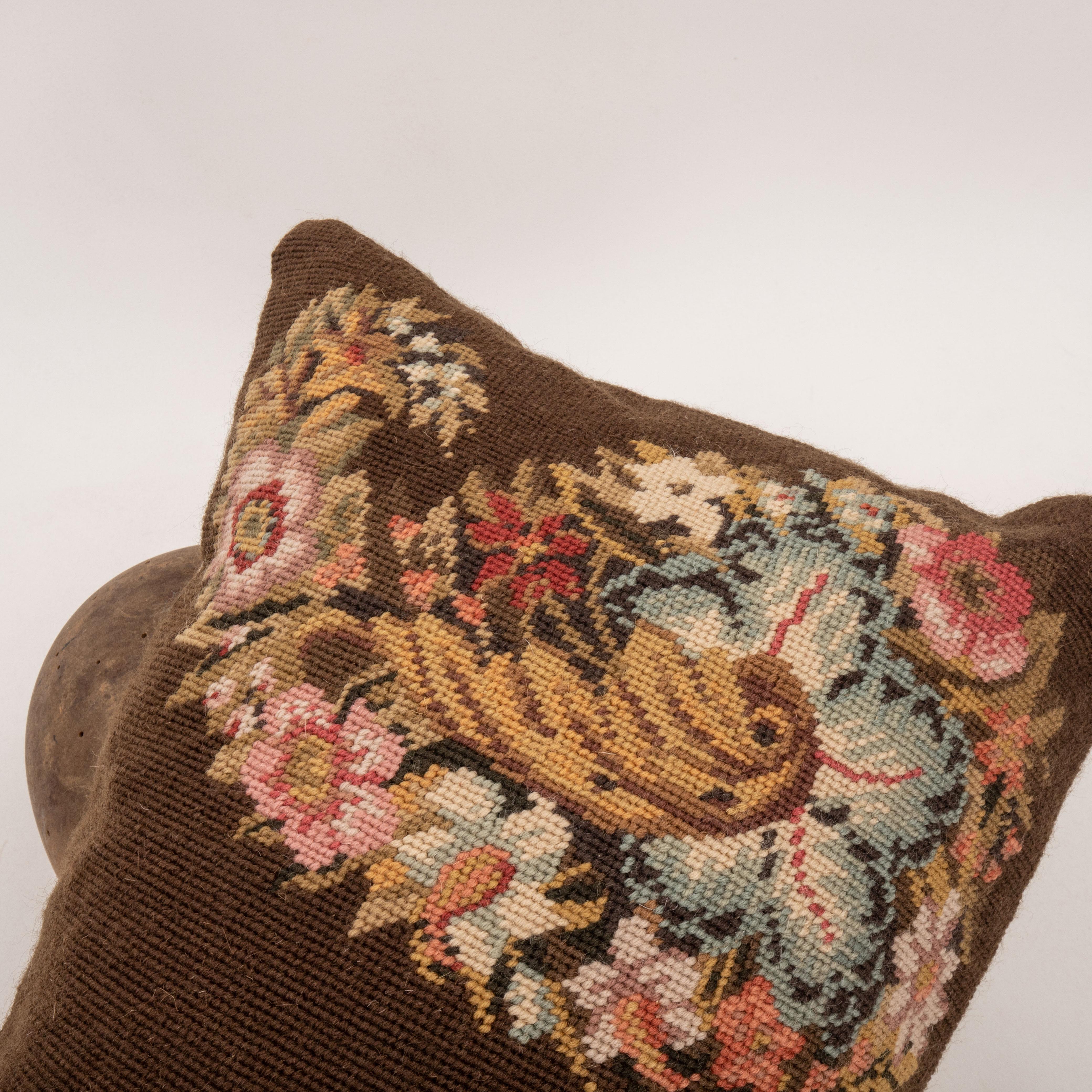 20th Century Pillow Case Made from a European Embroidery, E 20th C. For Sale