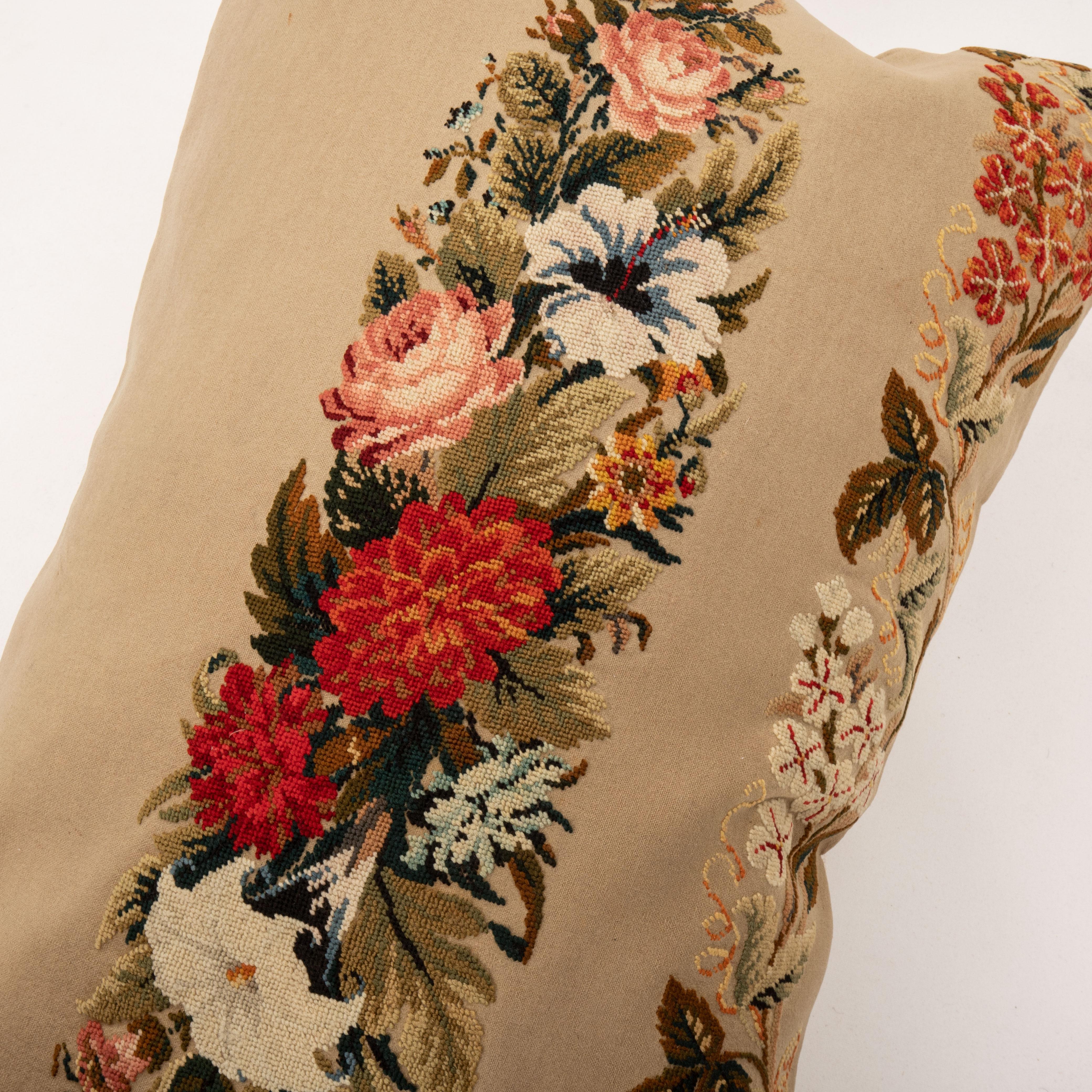 20th Century Pillow Case Made from a European Embroidery, E 20th C.