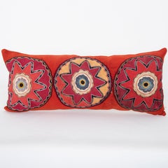 Pillow Case Made From a L 19th C. Uzbek Lakai Appliqued Panel