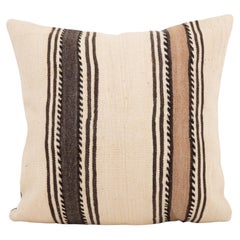 Pillow Case Made from a Mid 20th C. Anatolian , Turkish Neutral Kilim