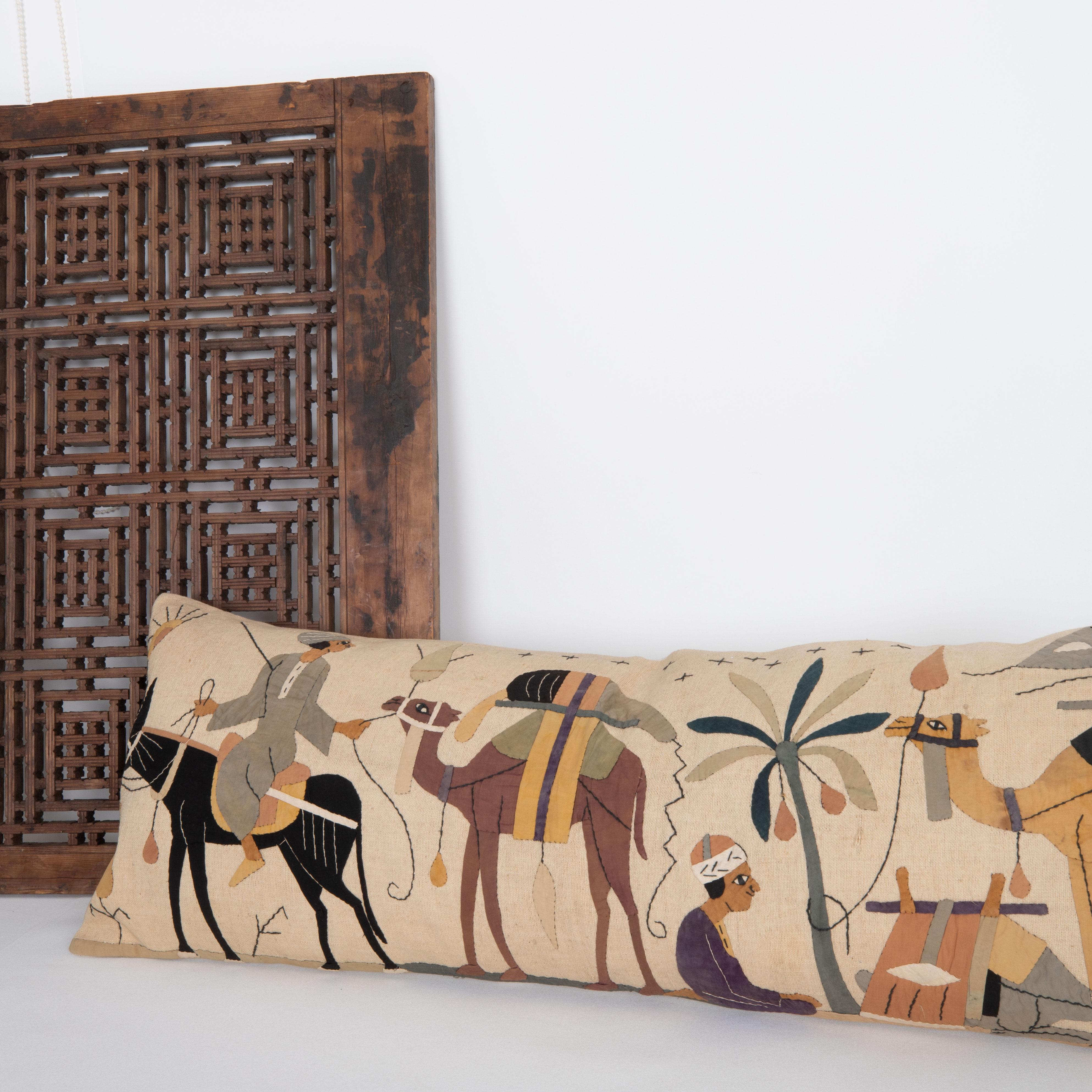 20th Century Pillow Case Made From a Mid 20th C. Egyption Khayamiya Panel For Sale