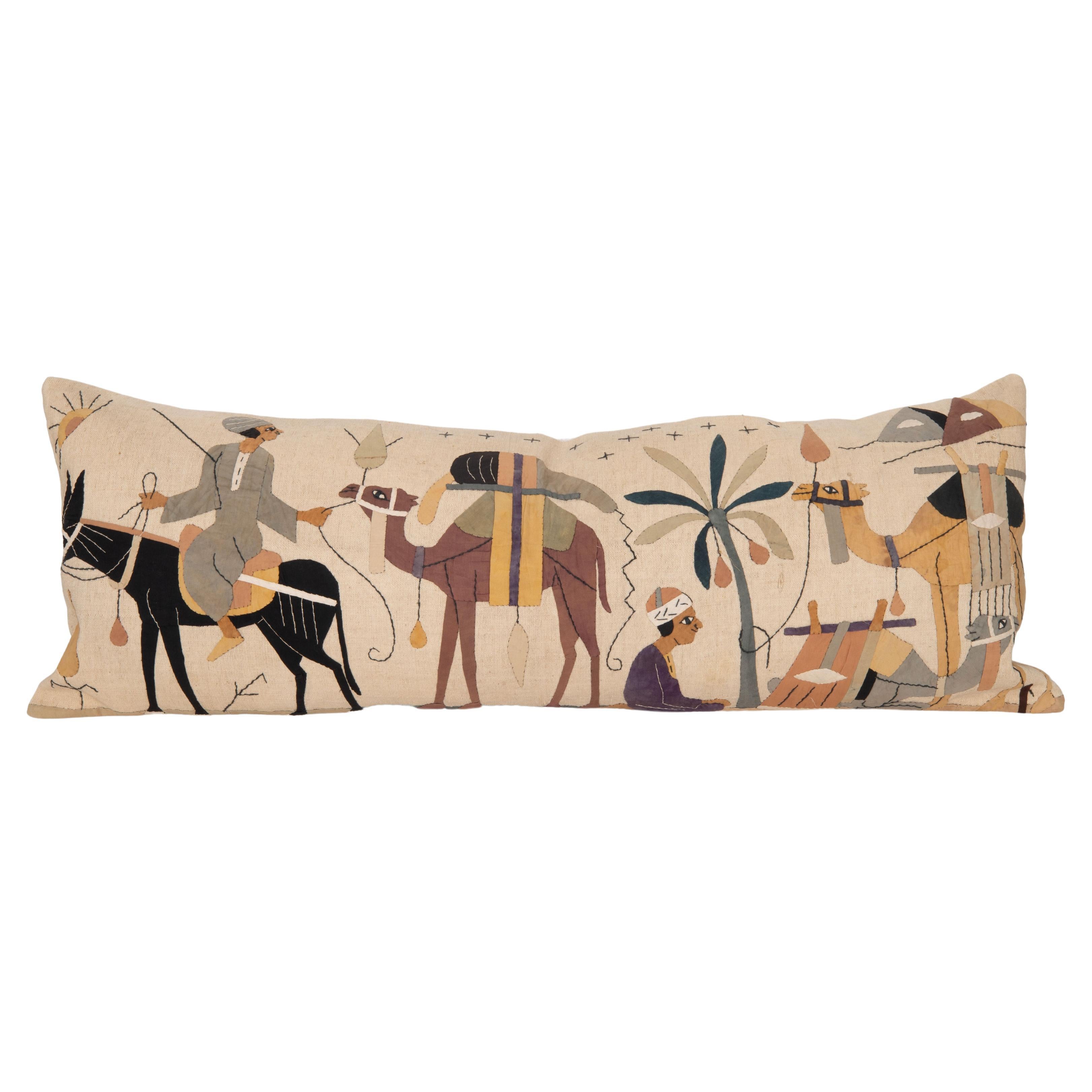 Pillow Case Made From a Mid 20th C. Egyption Khayamiya Panel For Sale