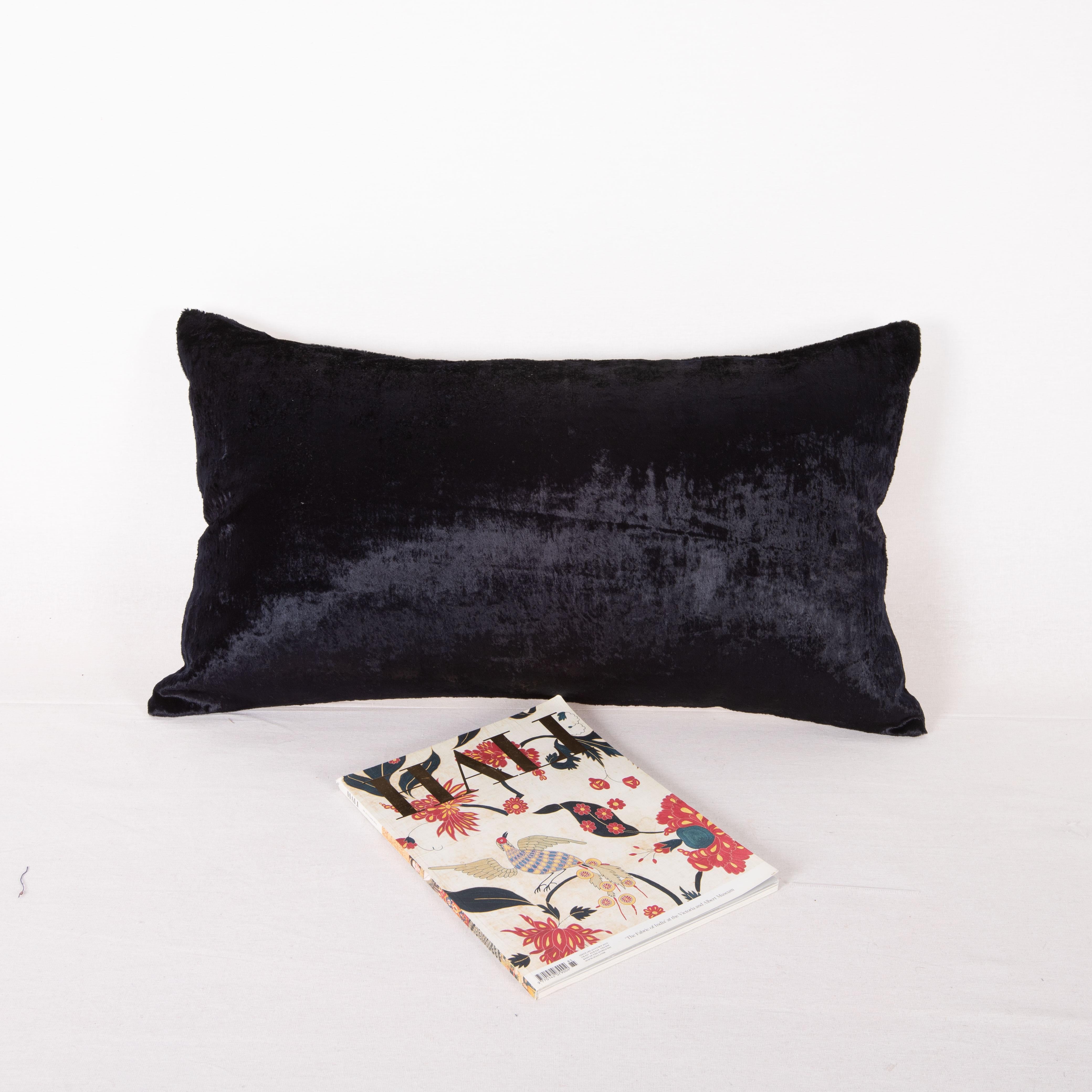 Mid-Century Modern Pillow Case Made from a Mid 20th C. Silk Uzbek Velvet For Sale