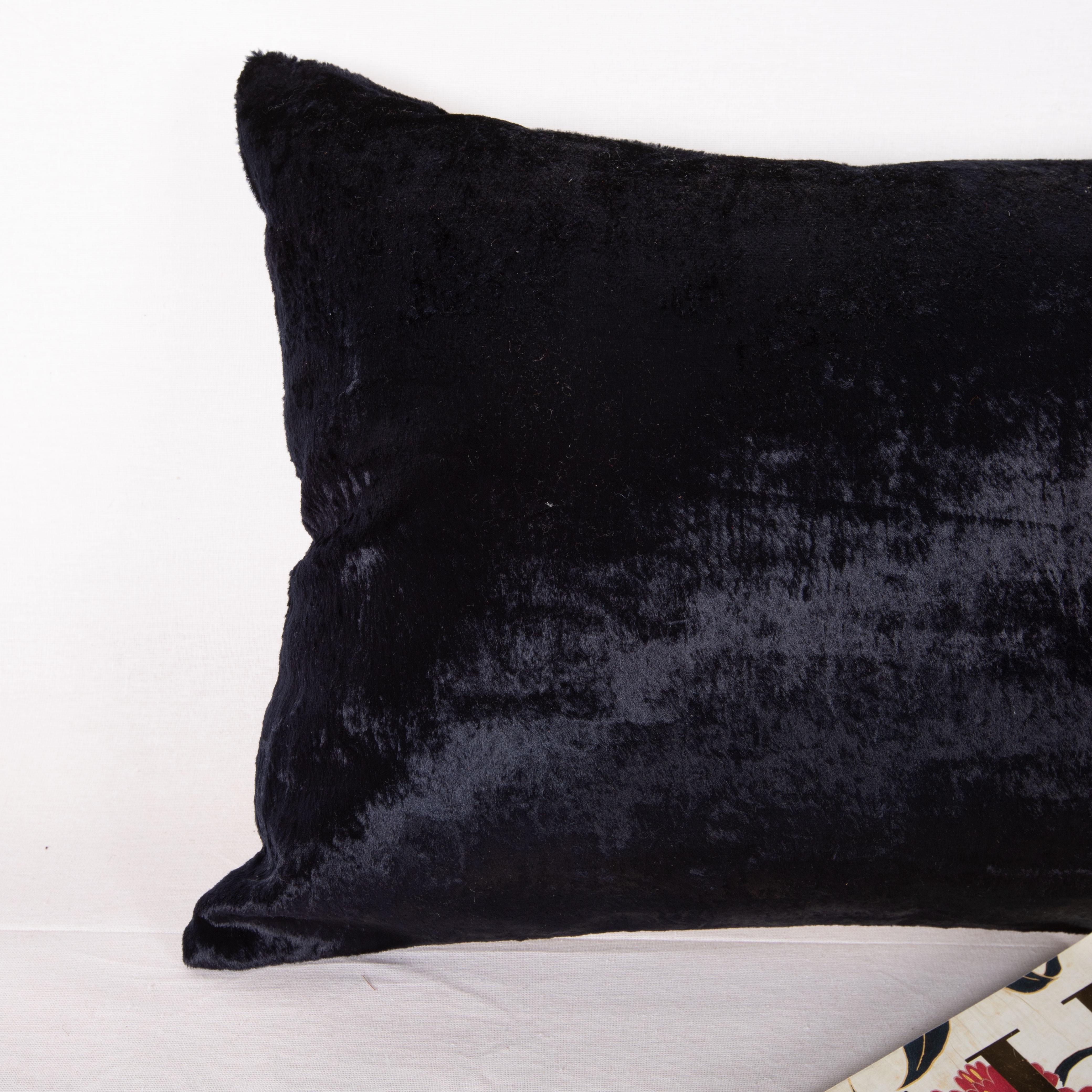 Woven Pillow Case Made from a Mid 20th C. Silk Uzbek Velvet For Sale