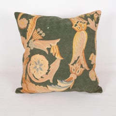 Pillow Case Made from a Vintage Chain Stitched Crewel Work, India