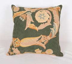 Pillow Case Made from a Vintage Chain Stitched Crewel work, India