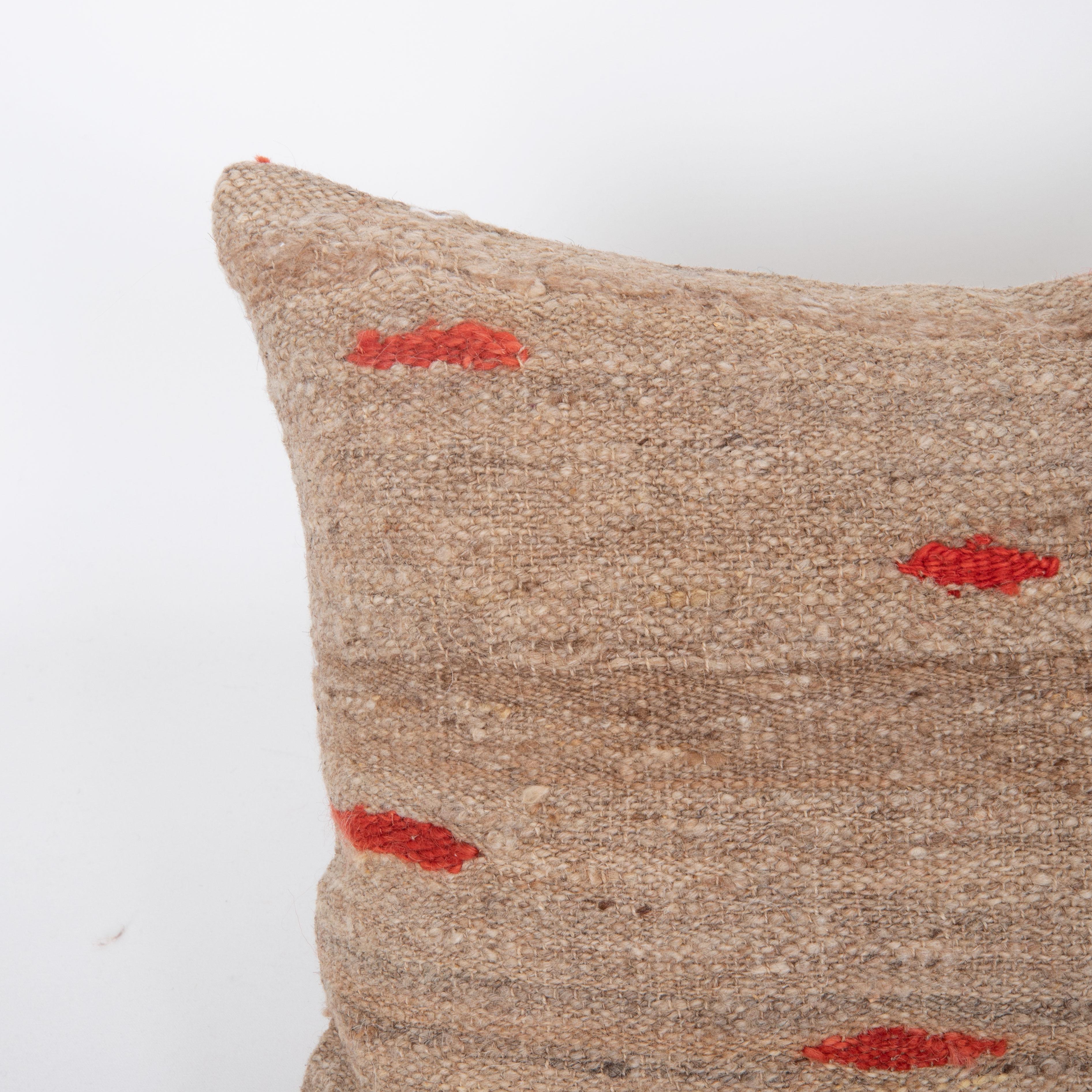 Turkish Pillow Case Made from a Vintage Flatweave For Sale