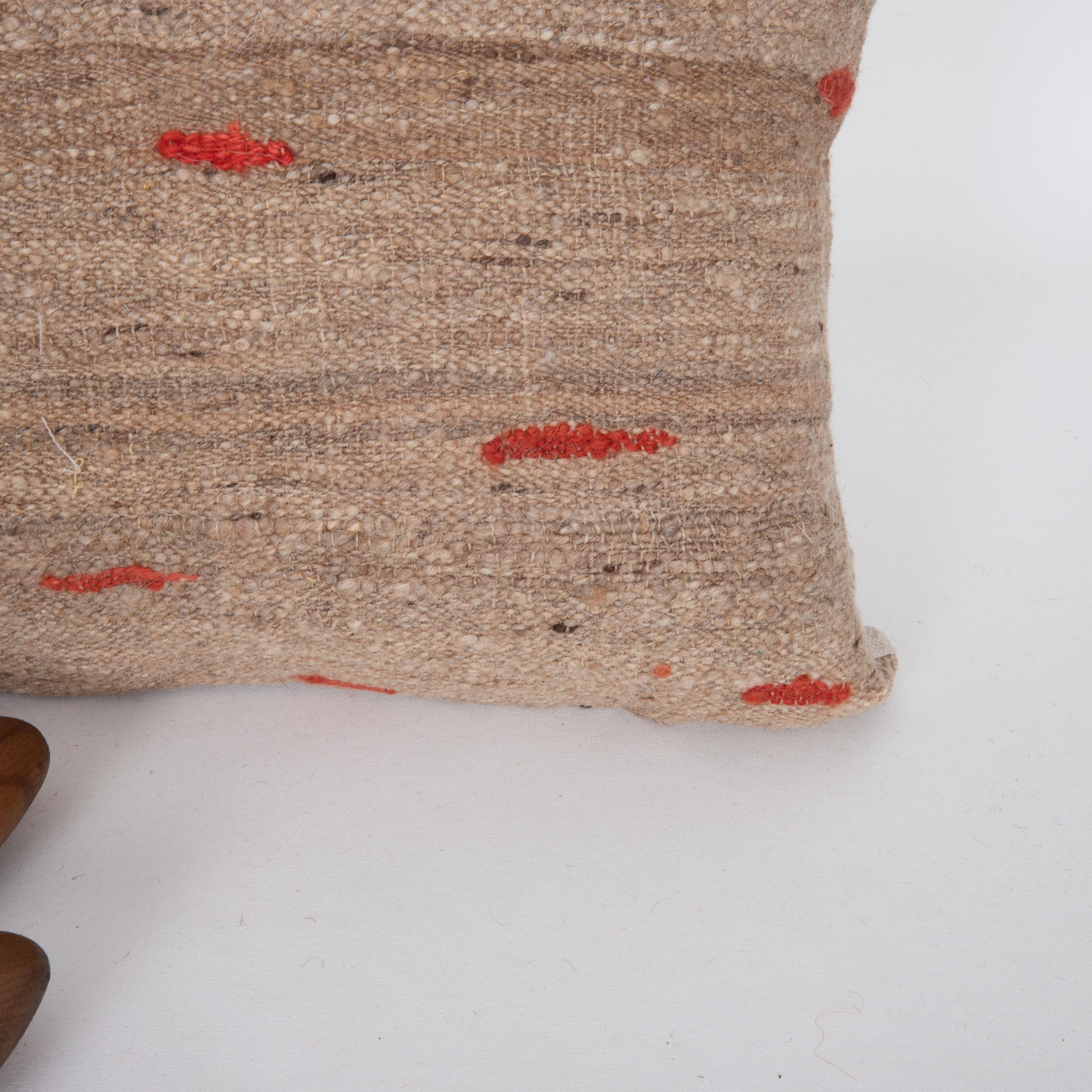 Hand-Woven Pillow Case Made from a Vintage Flatweave For Sale