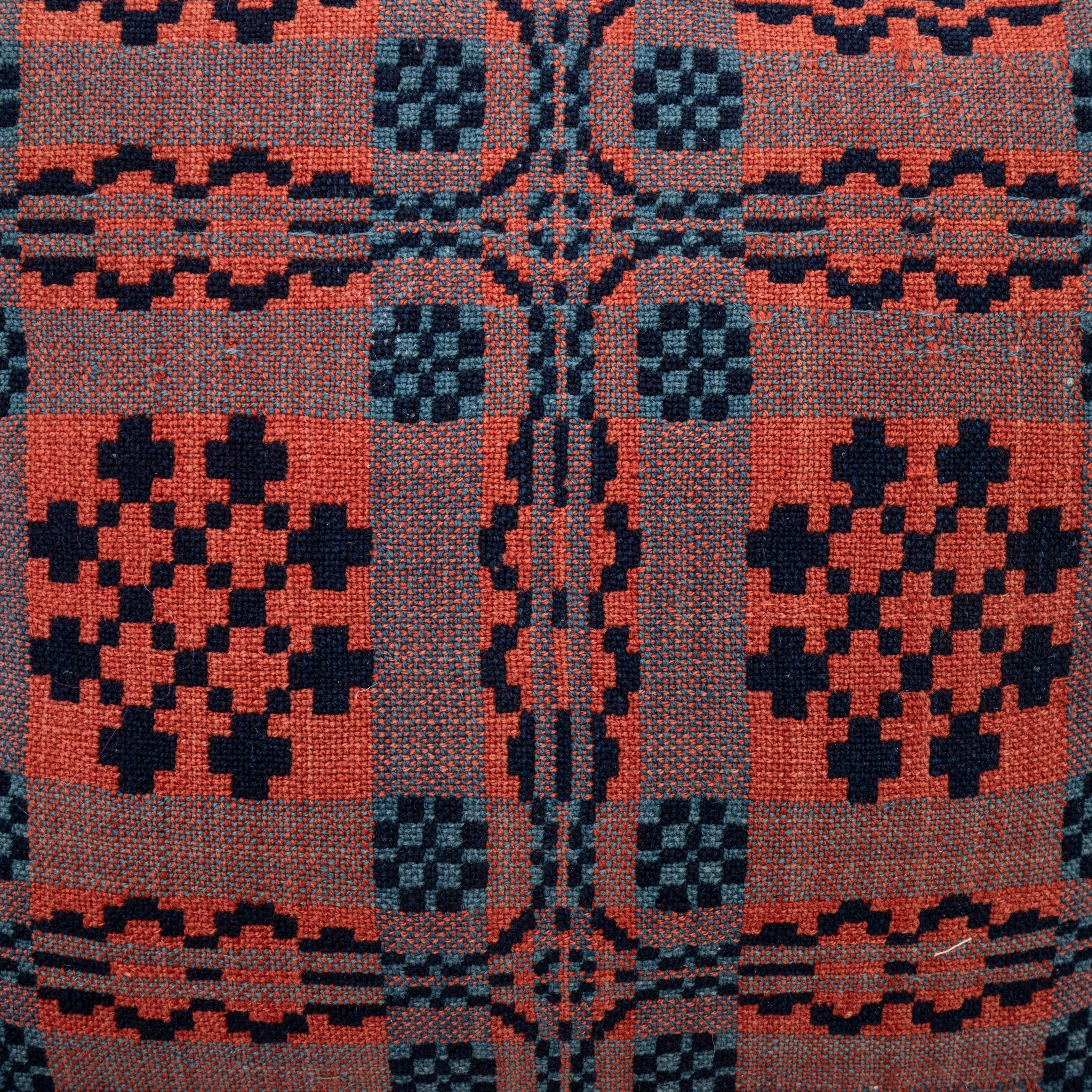 19th Century Pillow Case Made from a Welsh Coverlet , 19th C. For Sale