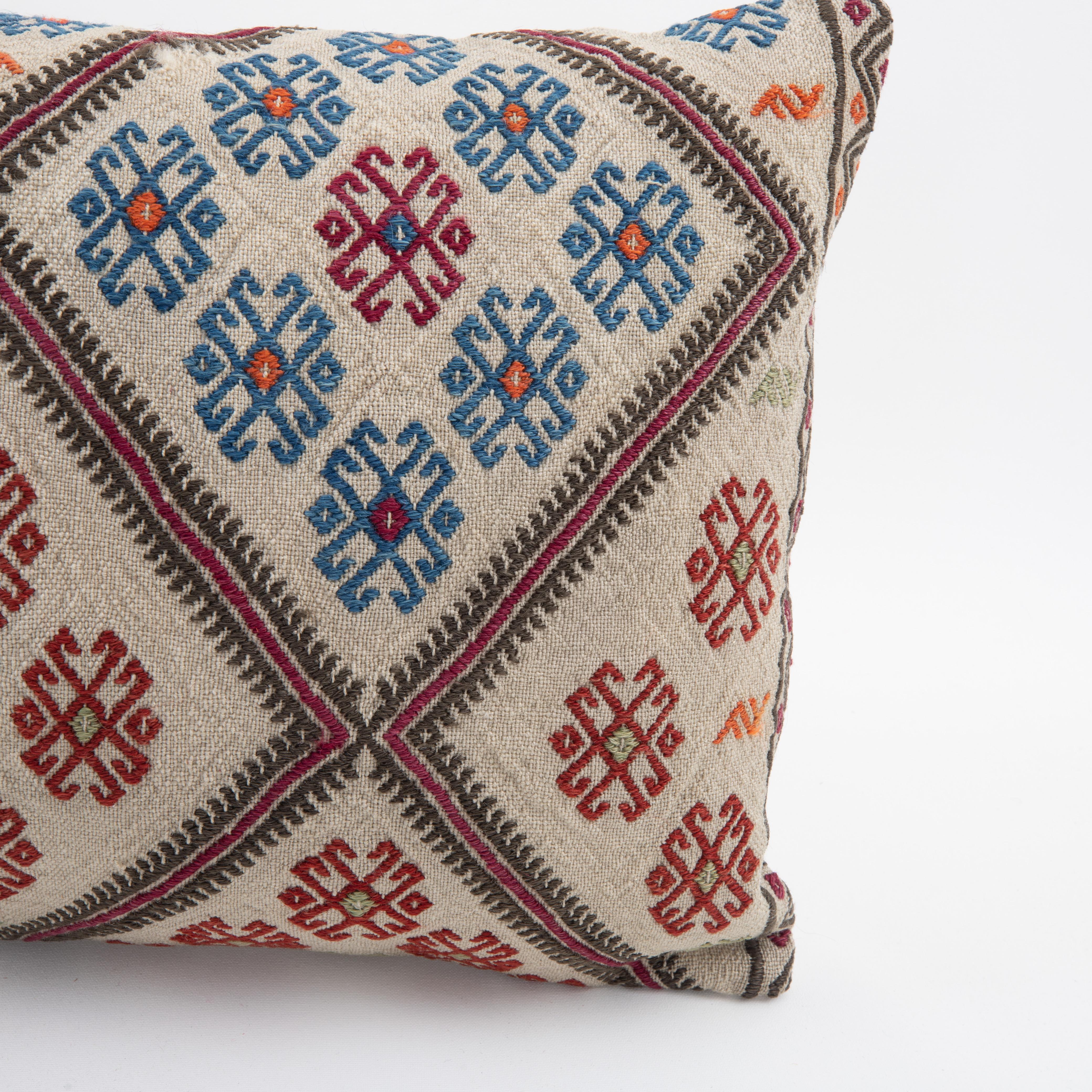 Turkish Pillow Case Made from an Antique Anatolian Cicim Rug