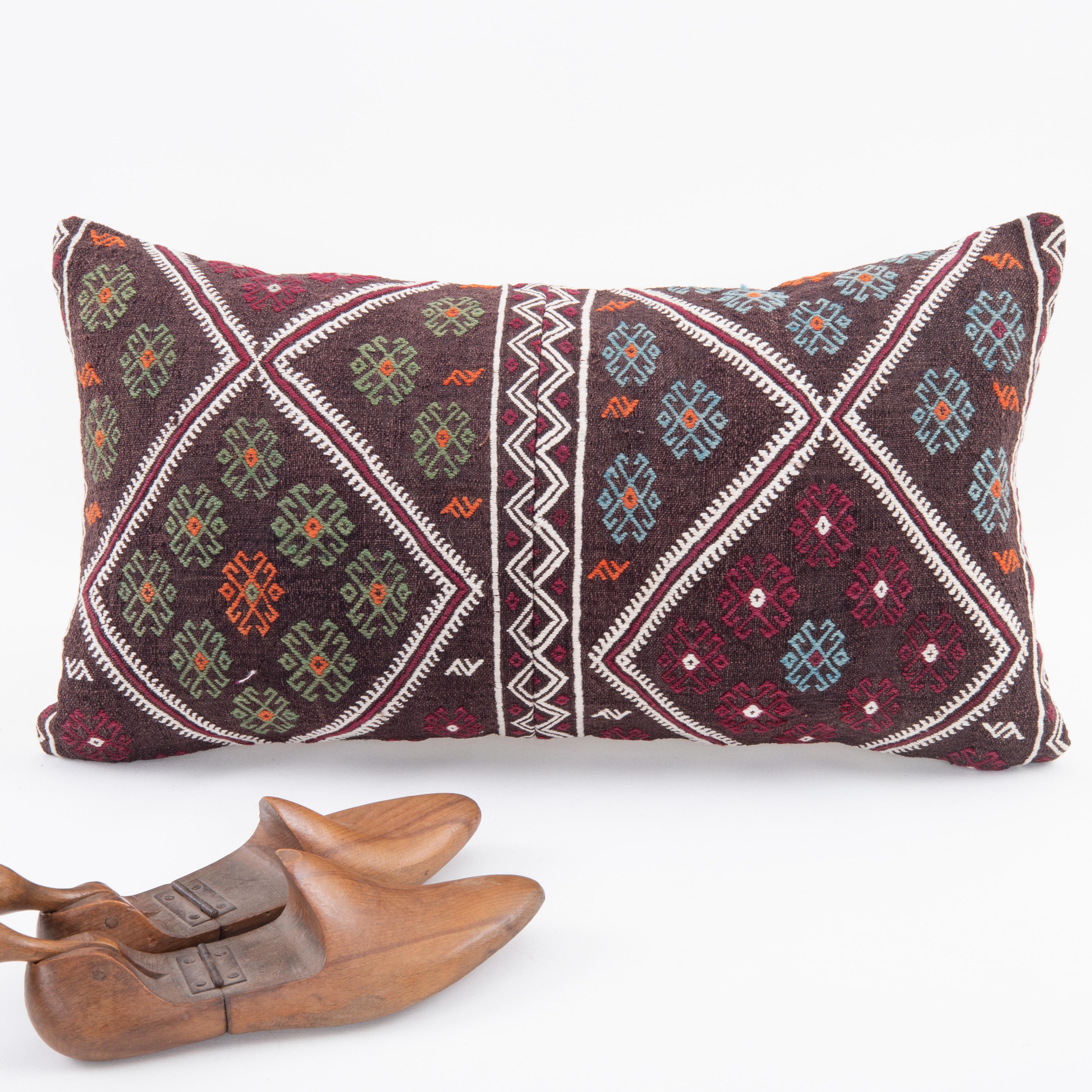 Hand-Woven Pillow Case Made from an Antique Anatolian Cicim Rug For Sale