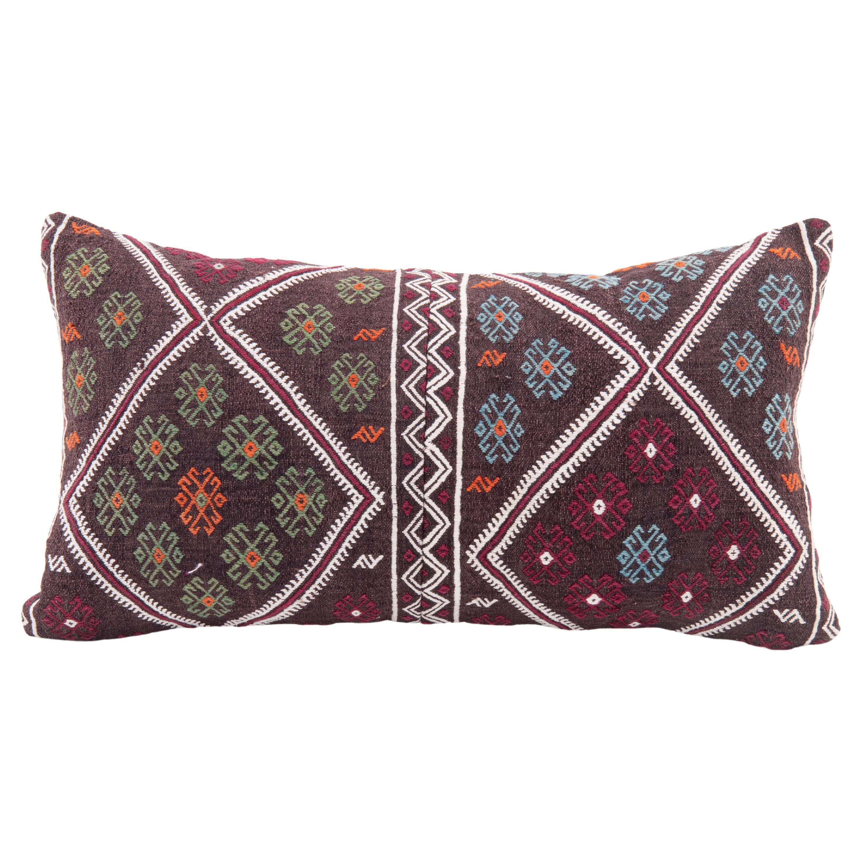 Pillow Case Made from an Antique Anatolian Cicim Rug For Sale