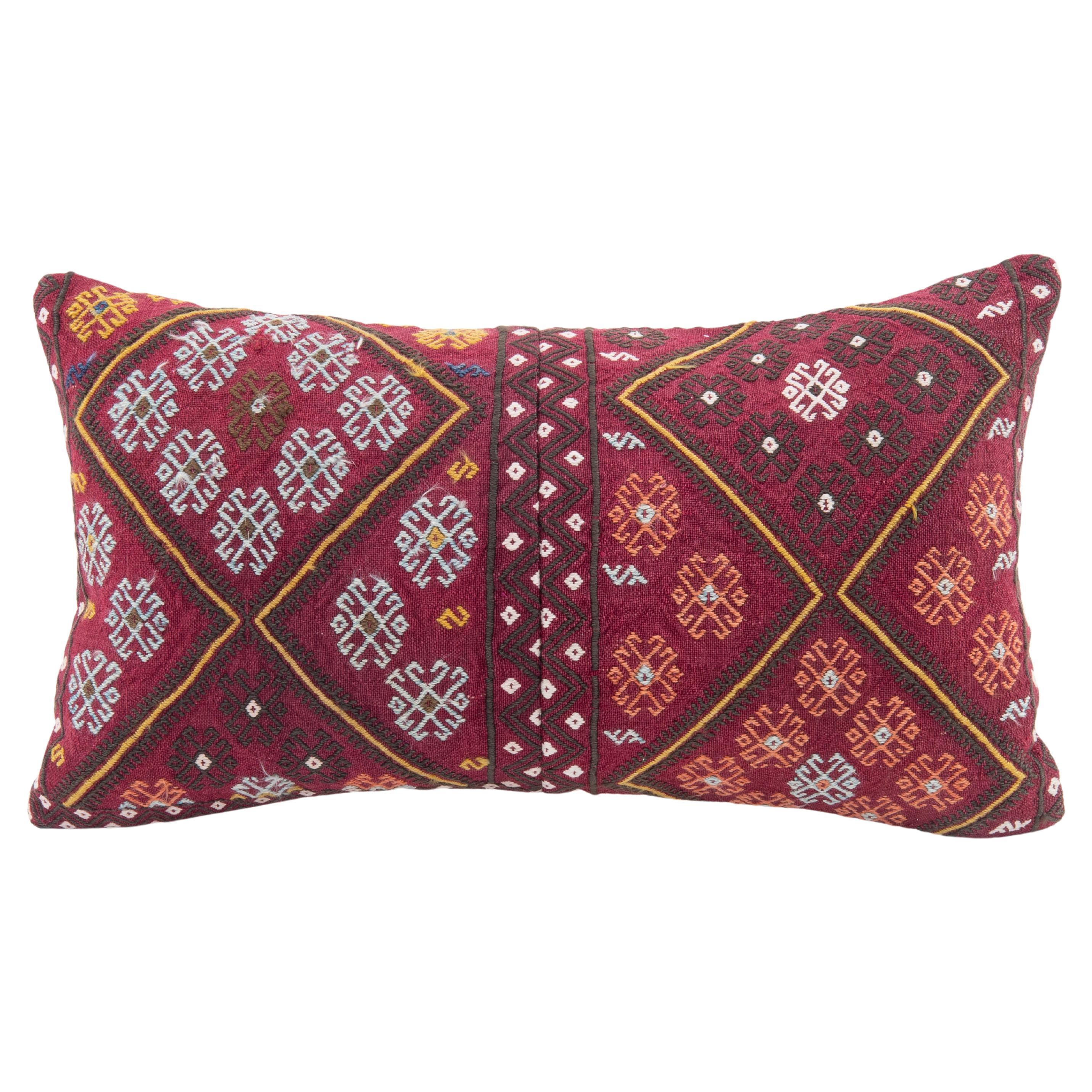 Pillow Case Made from an Antique Anatolian Cicim Rug For Sale