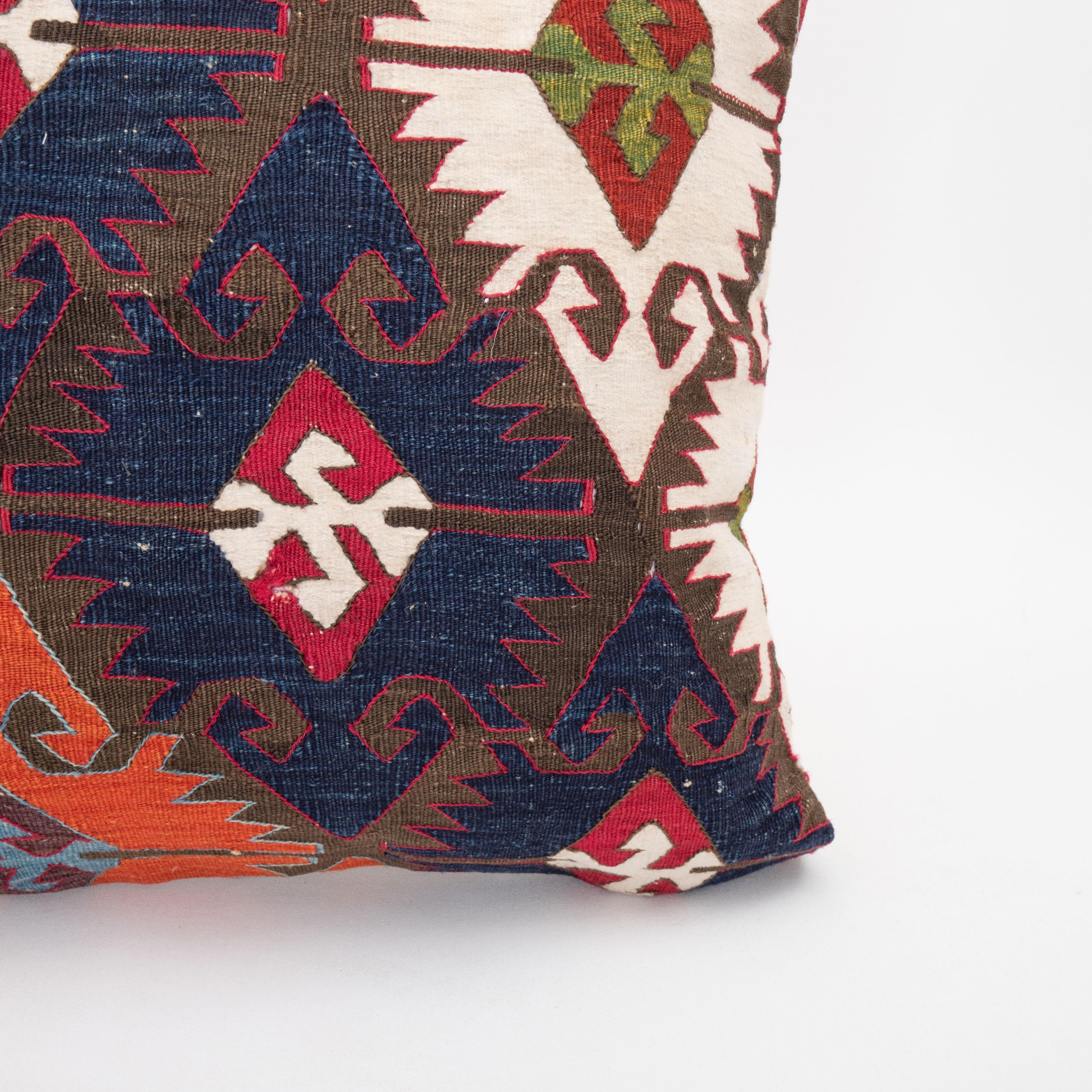 Hand-Woven Pillow Case Made from an Antique Anatolian Kilim For Sale