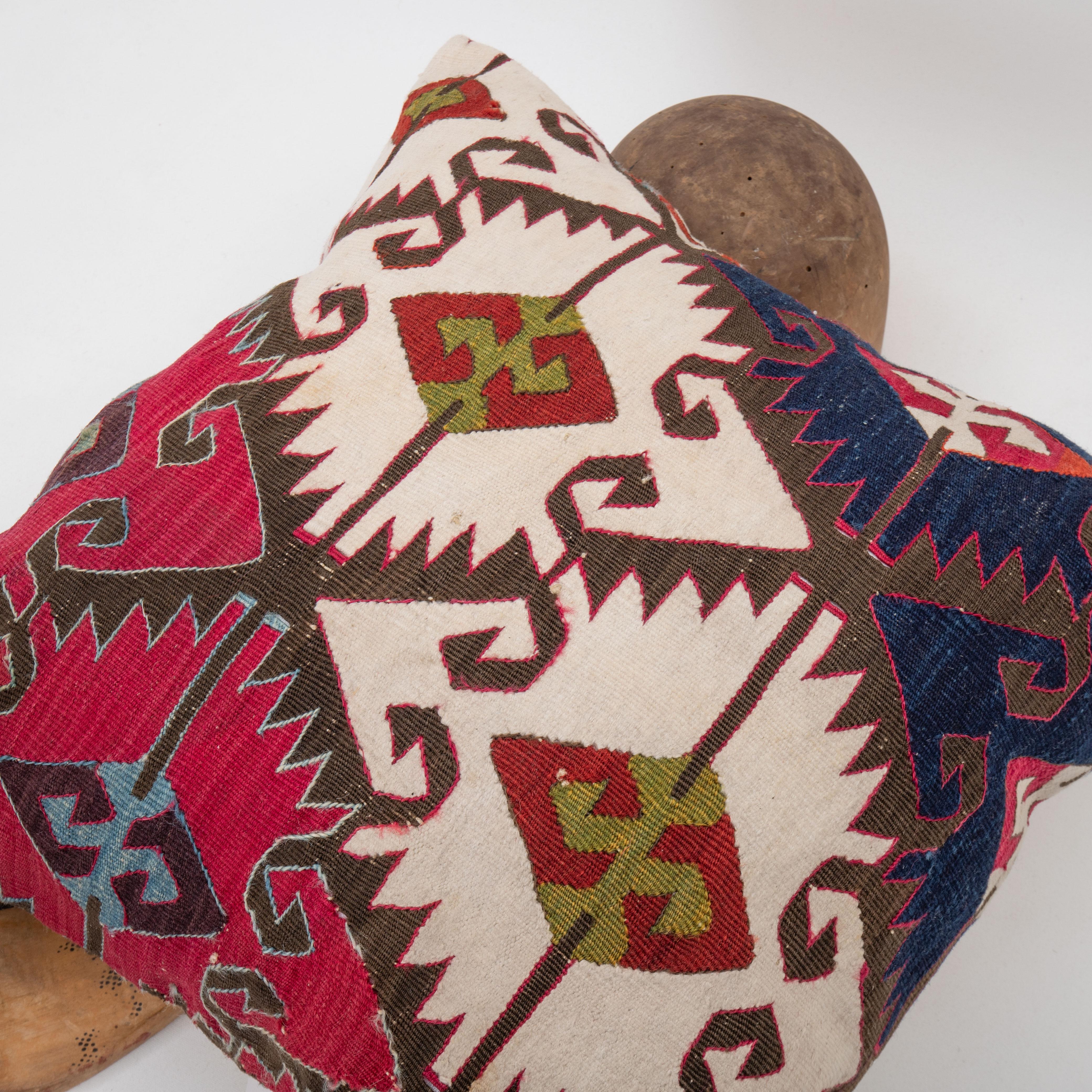 Pillow Case Made from an Antique Anatolian Kilim In Good Condition For Sale In Istanbul, TR