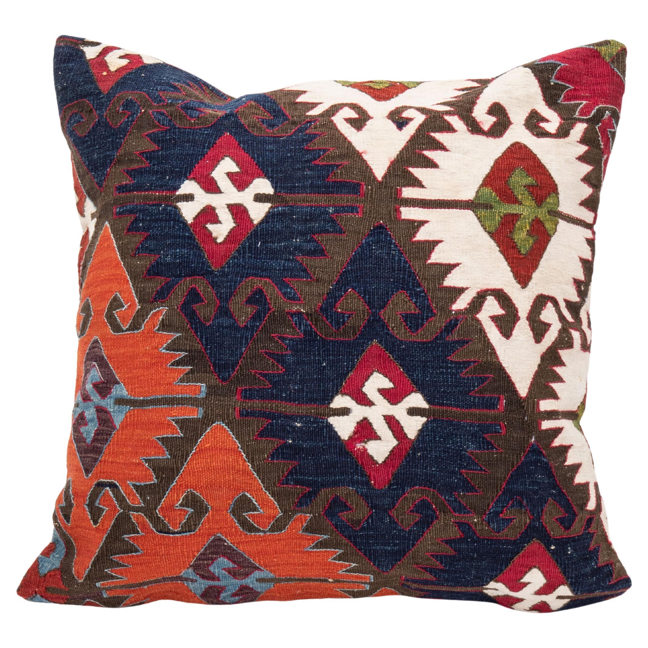 Pillow Case Made from an Antique Anatolian Kilim For Sale