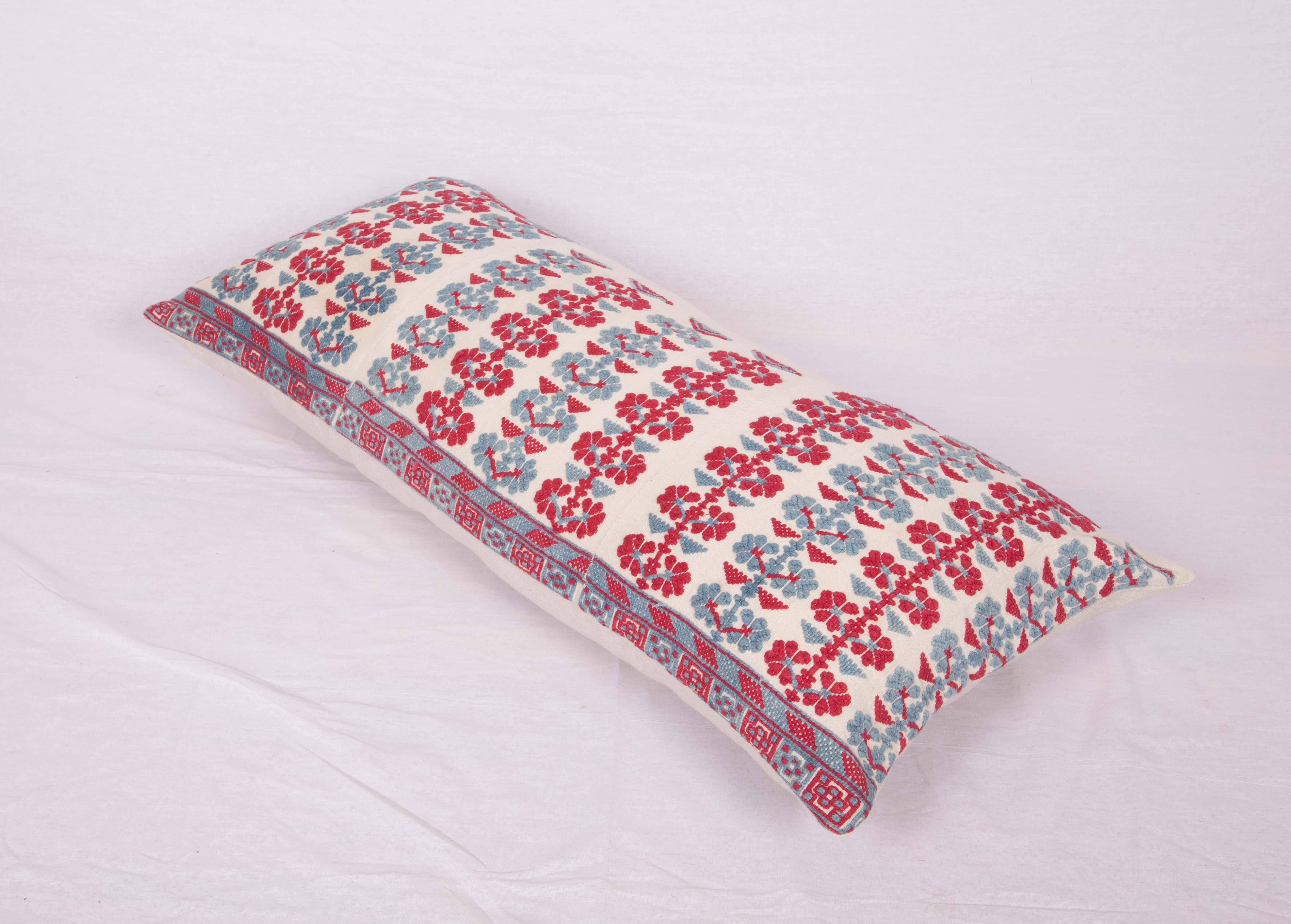 Turkish Pillow Case Made from an Antique Embroidered Western Anatolian Dress Skirt