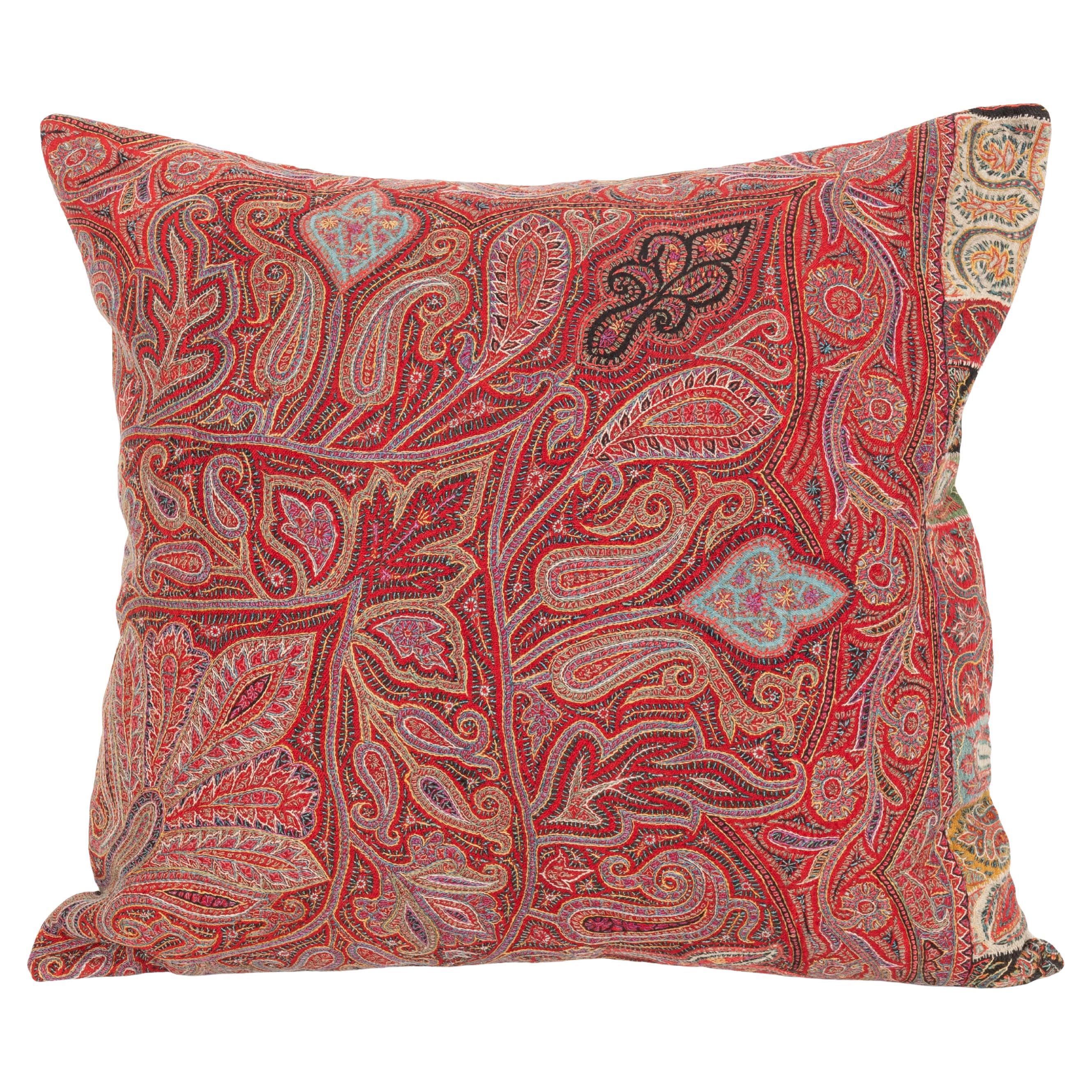 Pillow Case Made from an Antique Kashmir Shawl, India