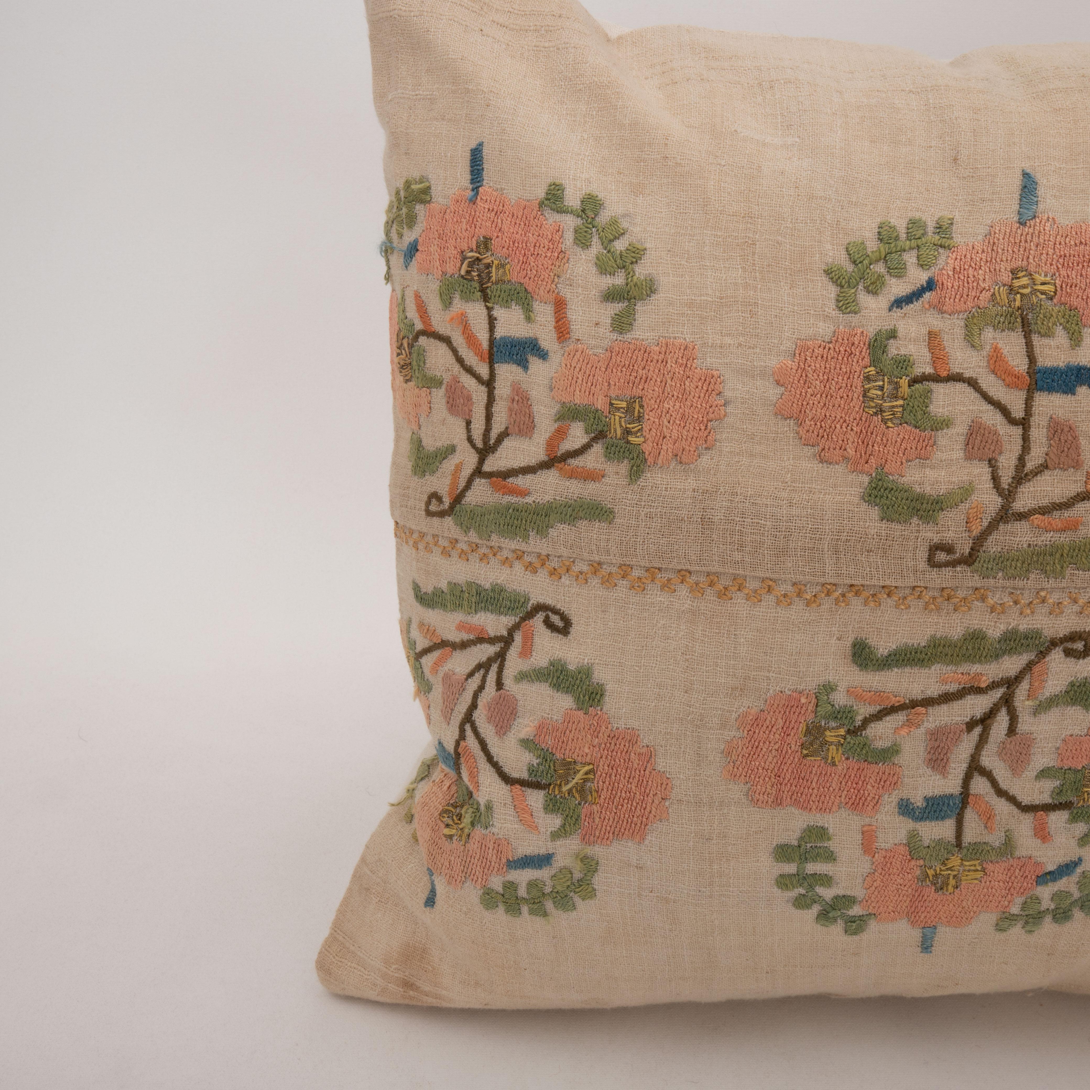 Suzani Pillow Case Made from an Antique Ottoman Embroidery For Sale