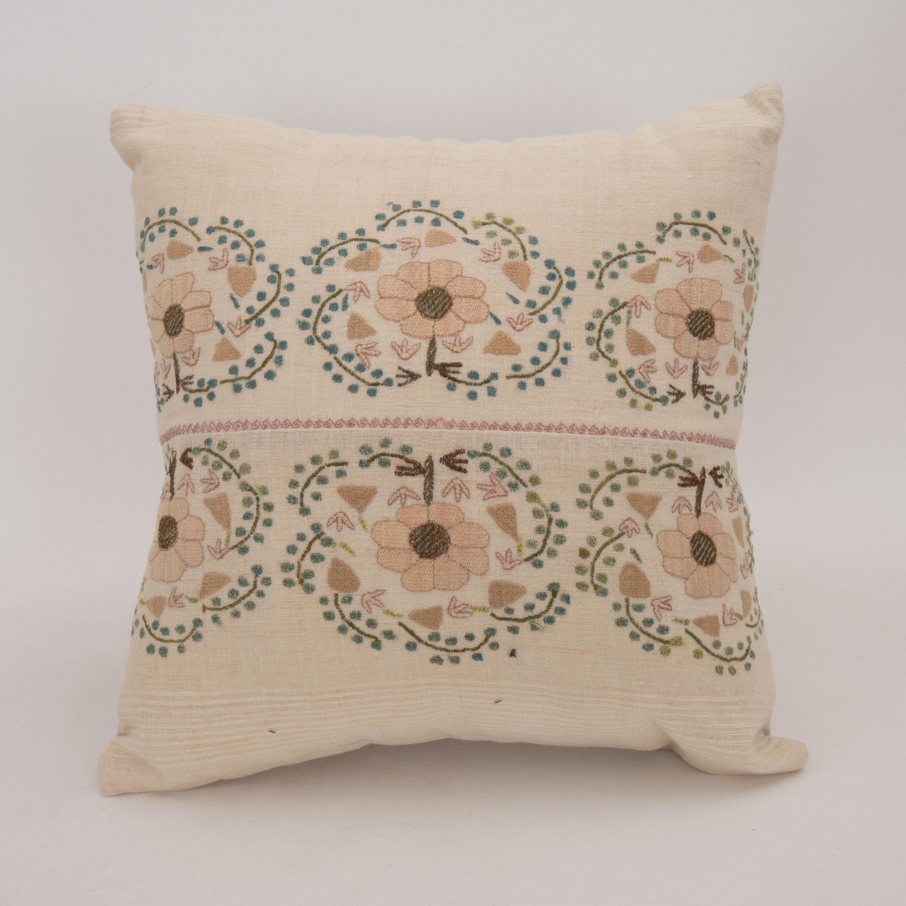 Suzani Pillow Case Made from an Antique Ottoman Embroidery For Sale