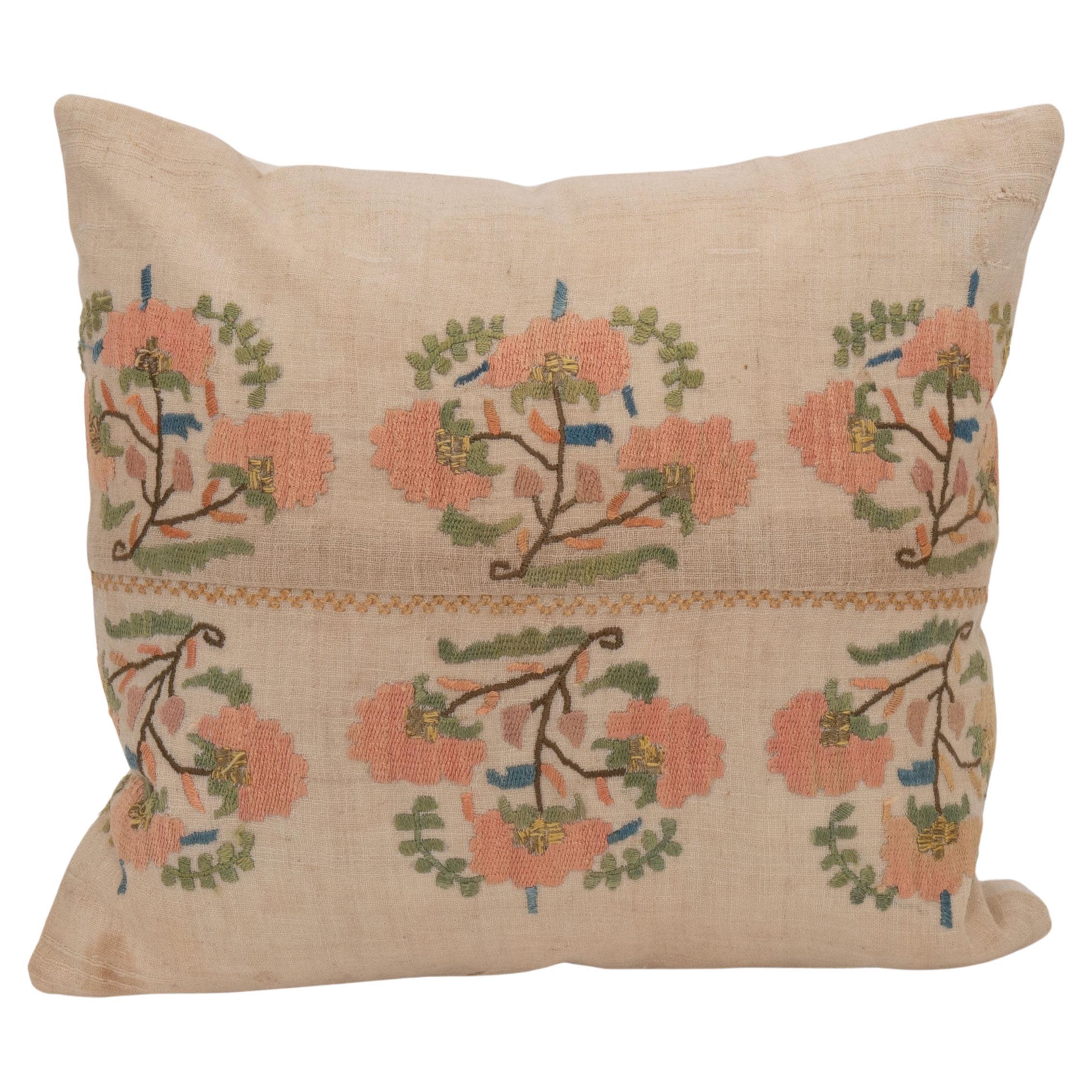 Pillow Case Made from an Antique Ottoman Embroidery For Sale