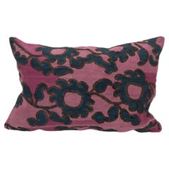 Pillow Case Made from an Antique Tajik Suzani Early 20th Century.