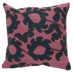 Pillow Case Made from an Antique Tajik Suzani Early 20th Century.