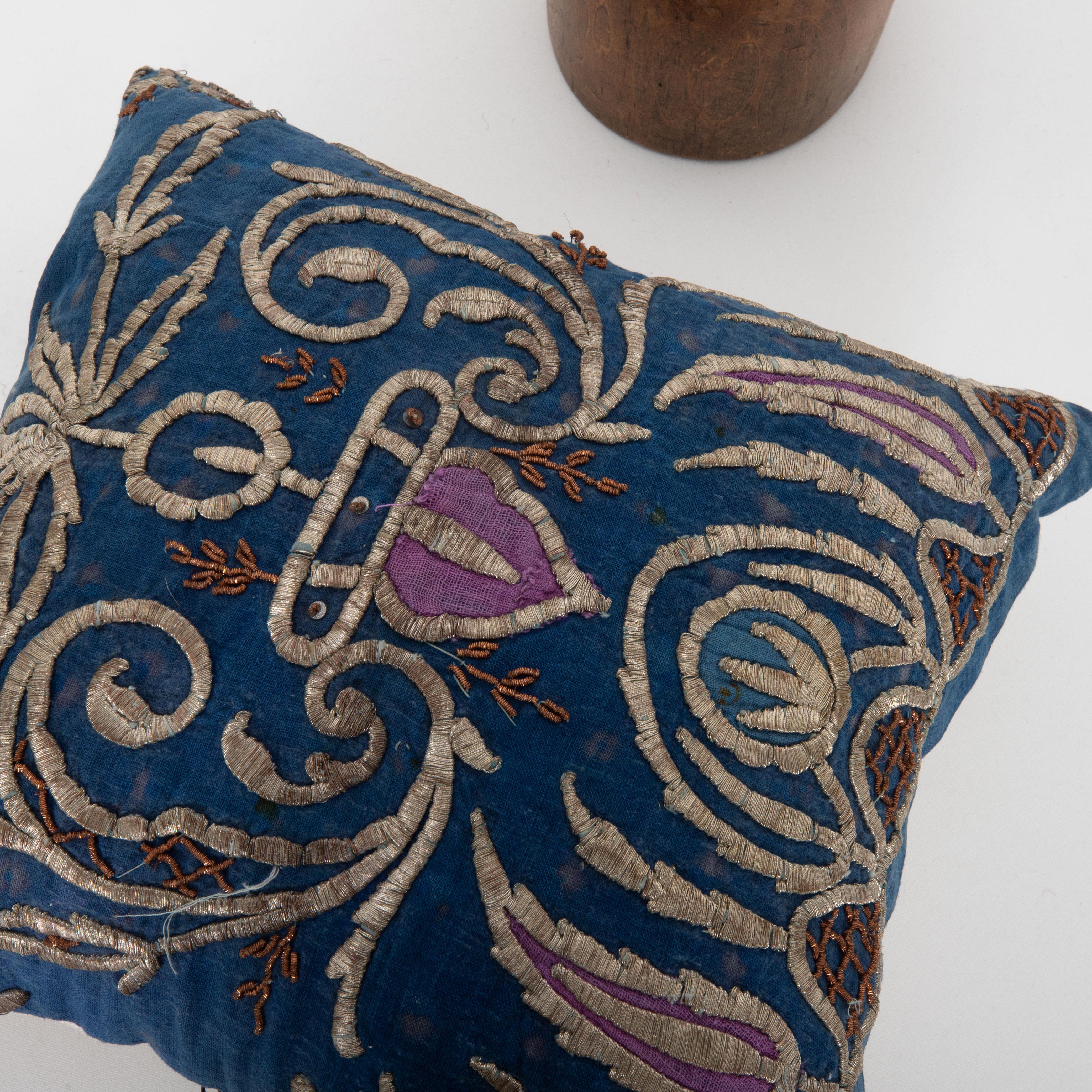 Embroidered Pillow Case Made From an E 20th C. Ottoman Sarma Panel