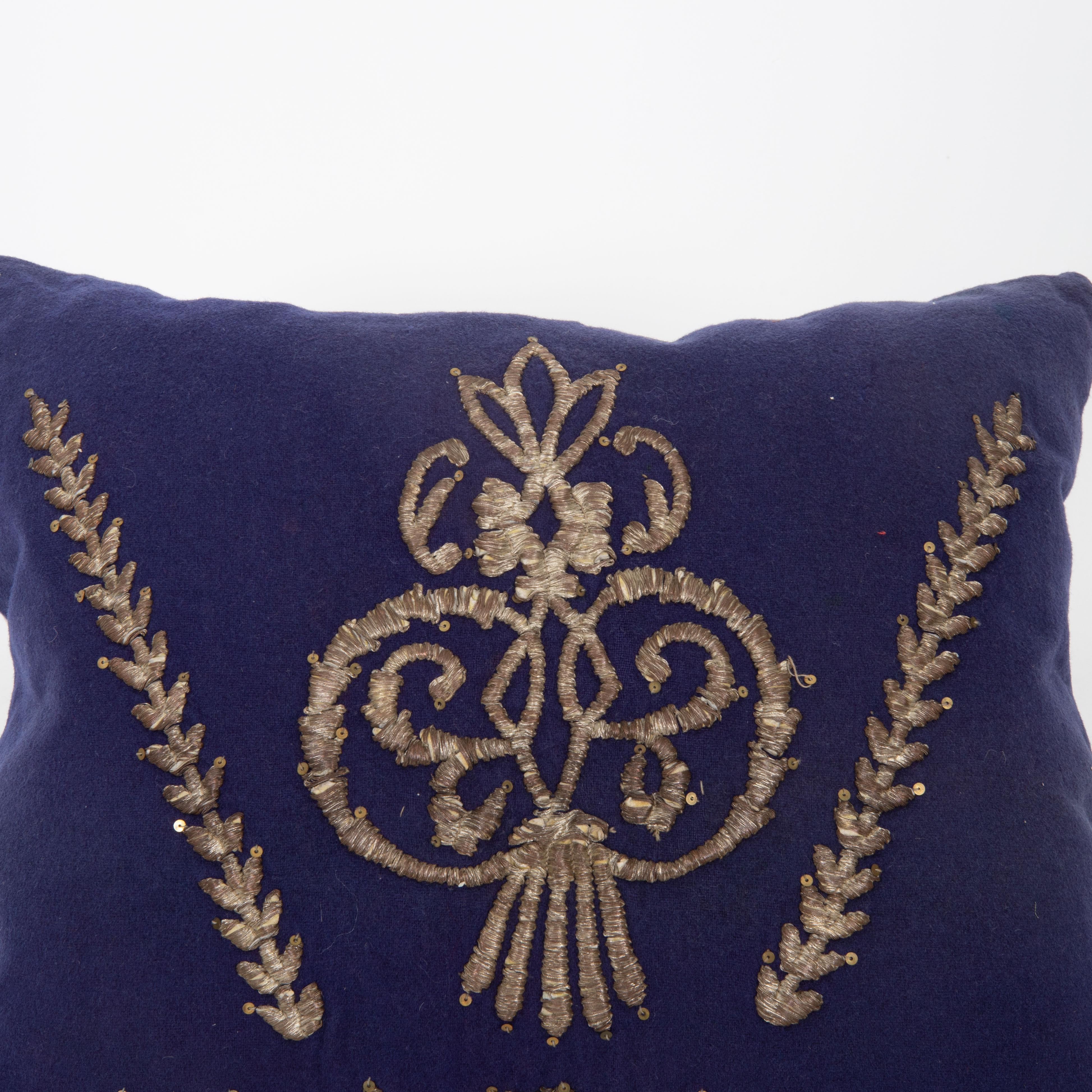 Embroidered Pillow Case Made From an E 20th C. Ottoman Sarma Panel