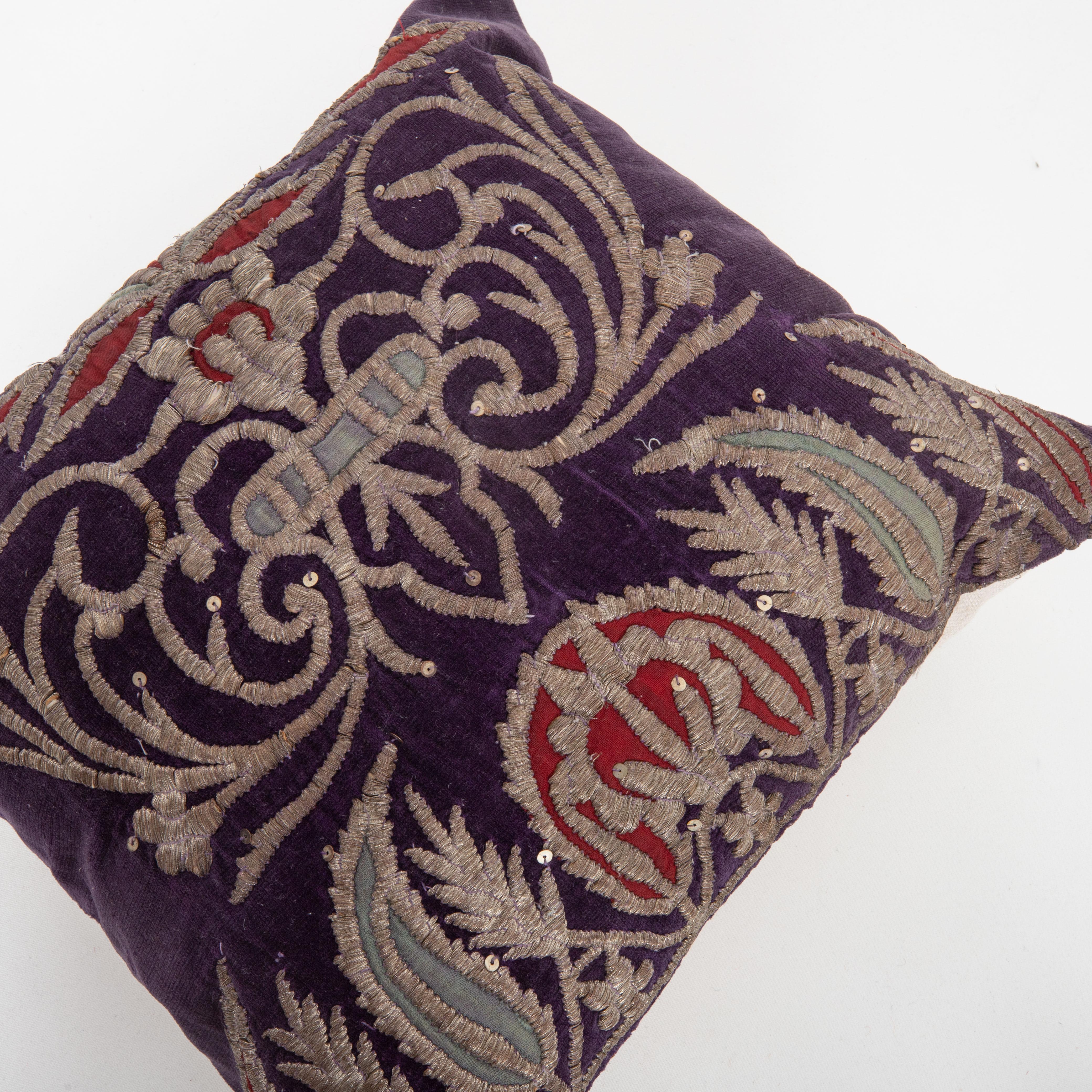 20th Century Pillow Case Made From an E 20th C. Ottoman Sarma Panel For Sale