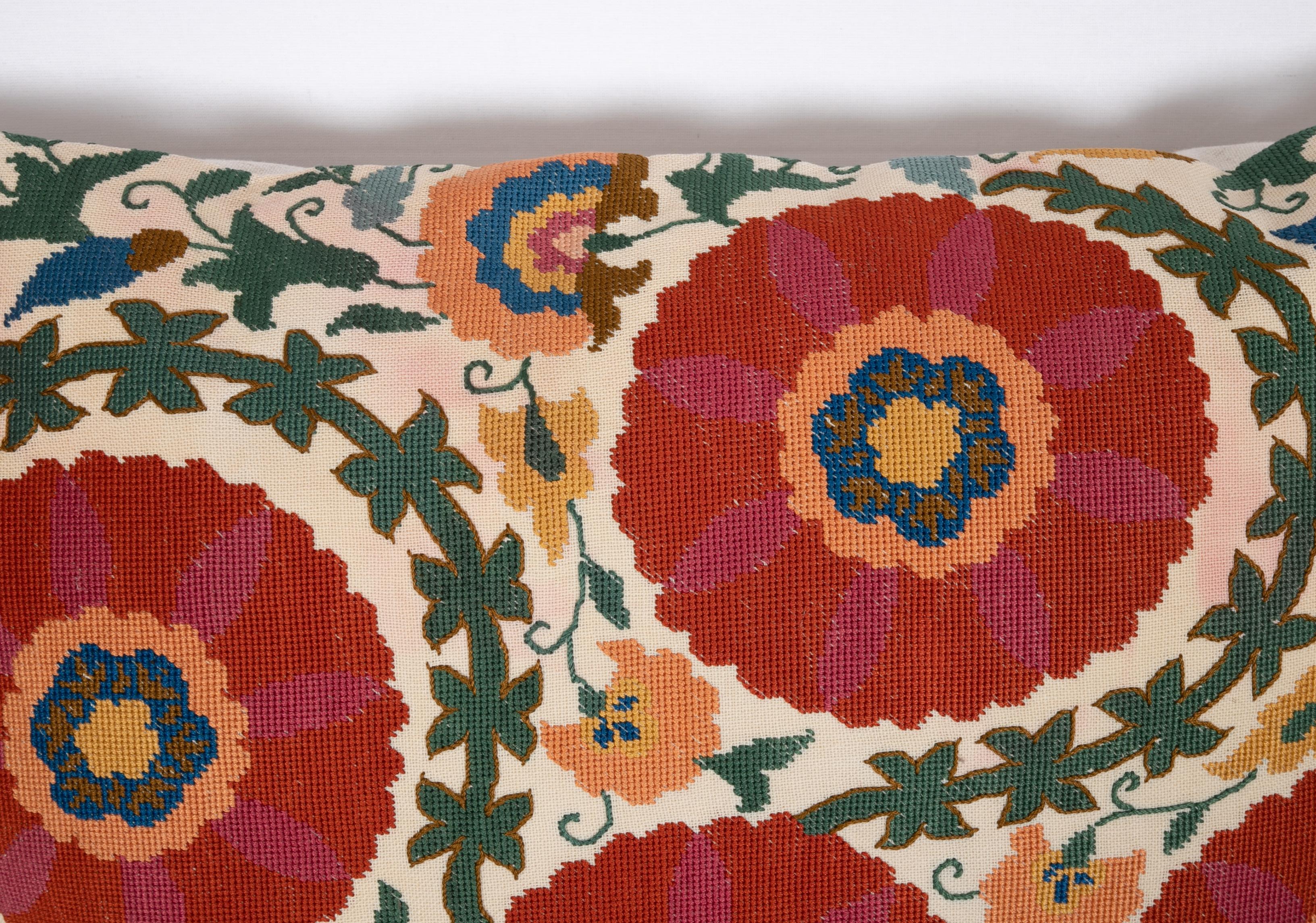 Balkan Pillow Case Made from an Early 20th Century Eastern European Embroidered Panel