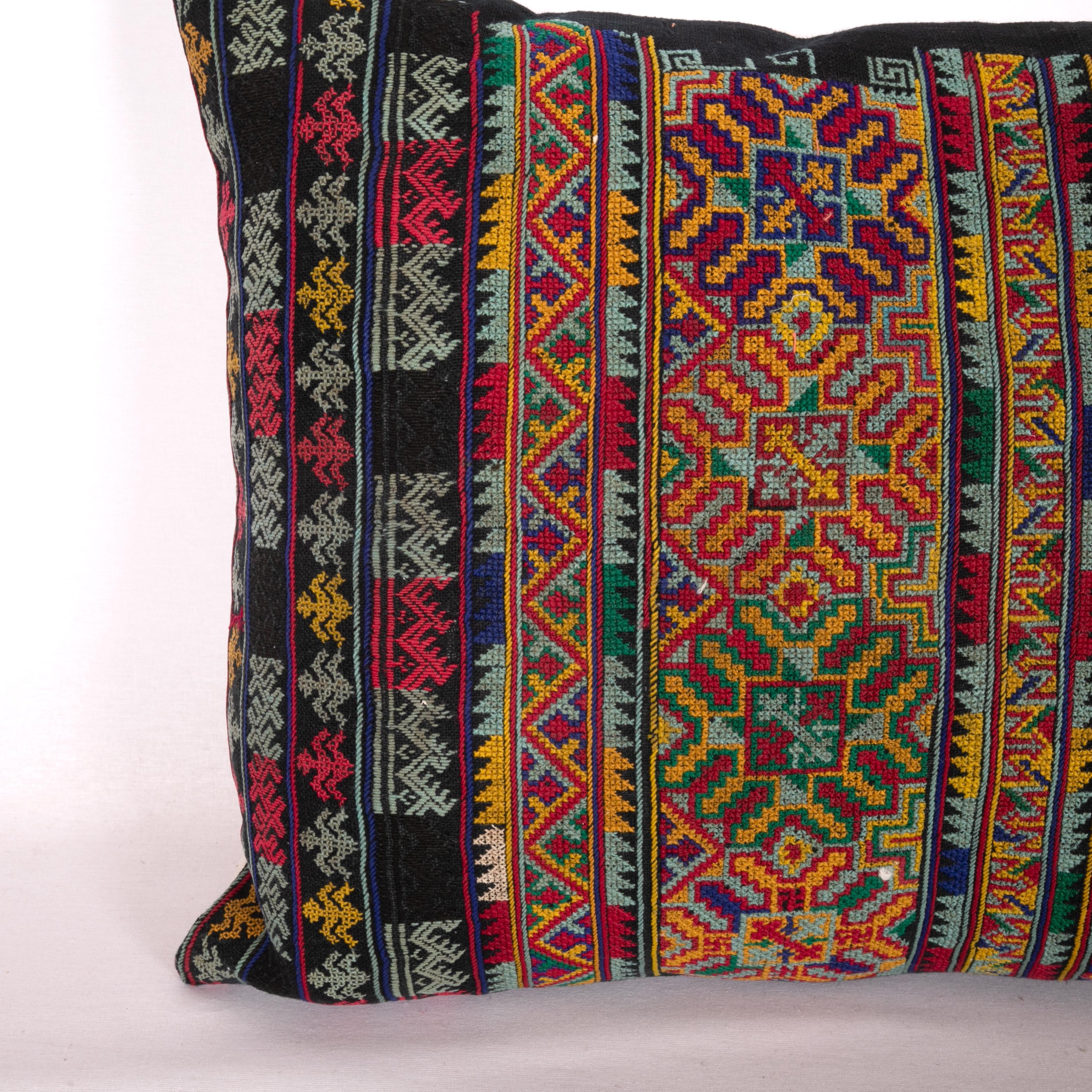 Tribal Pillow Case Made from an Early 20th Century Miao Embroidered Apron