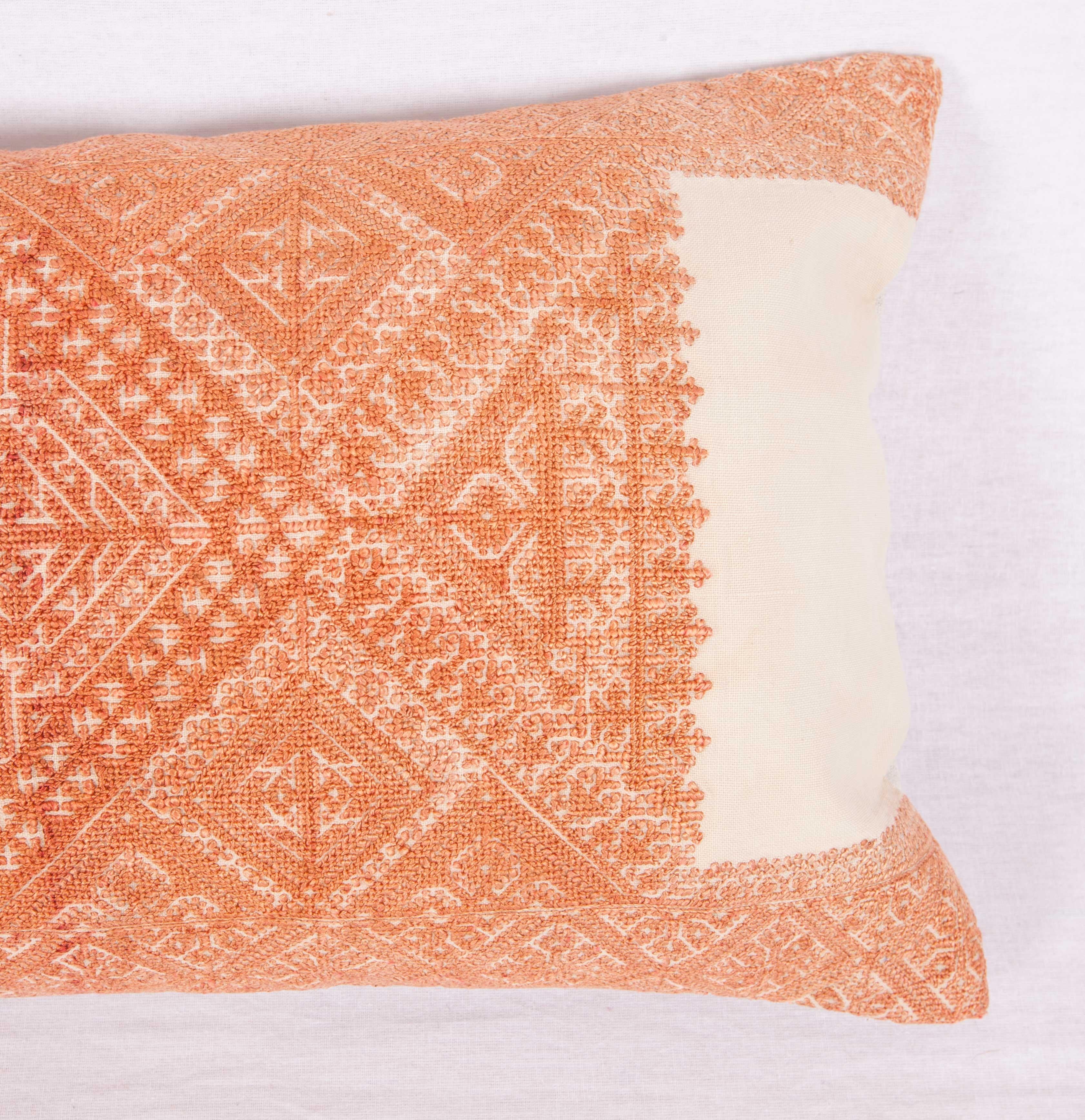 Suzani Pillow Case Made from an Early 20th Century Fez Embroidery from Morocco