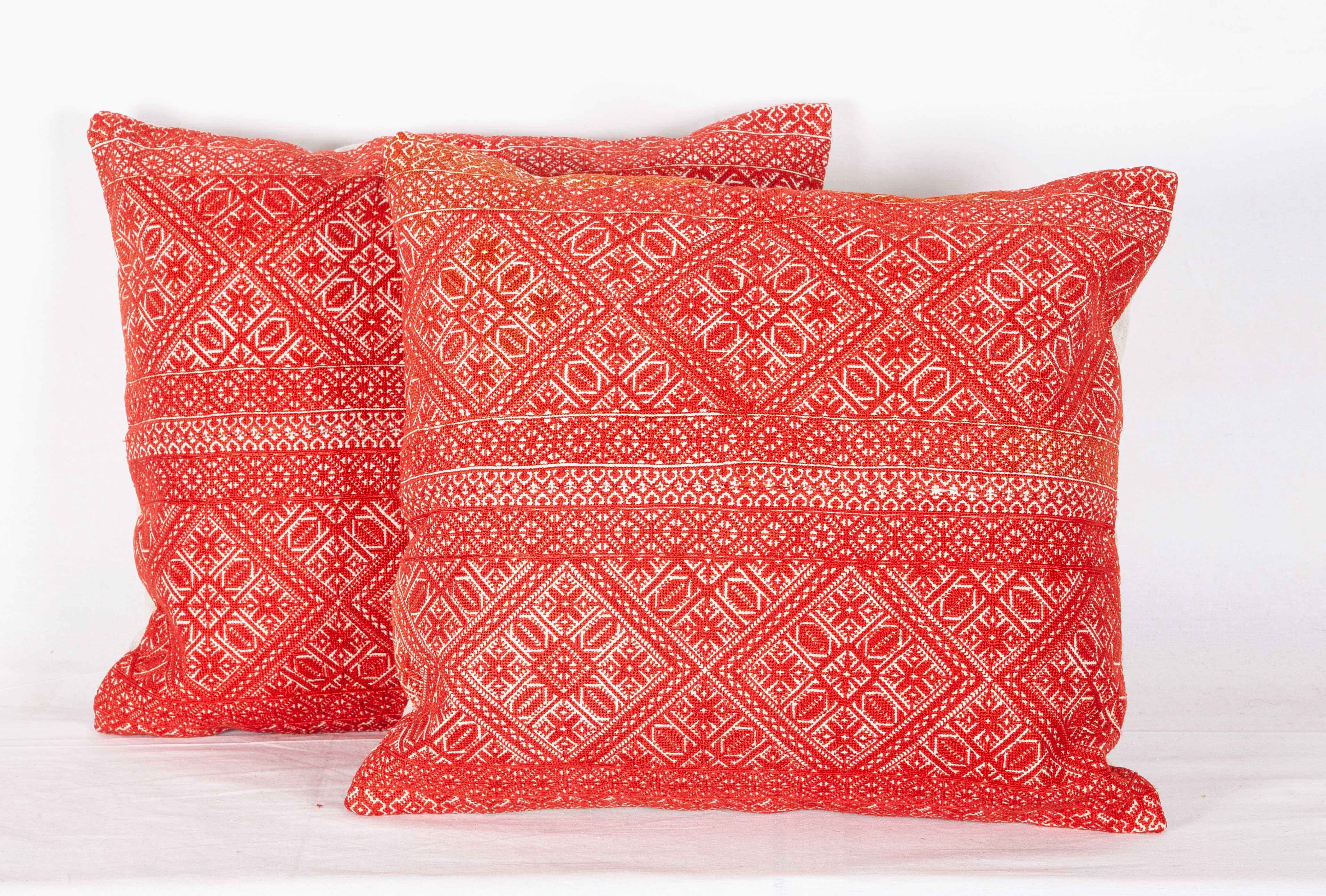Embroidered Pillow Case Made from an Early 20th Century Fez Embroidery from Morocco For Sale