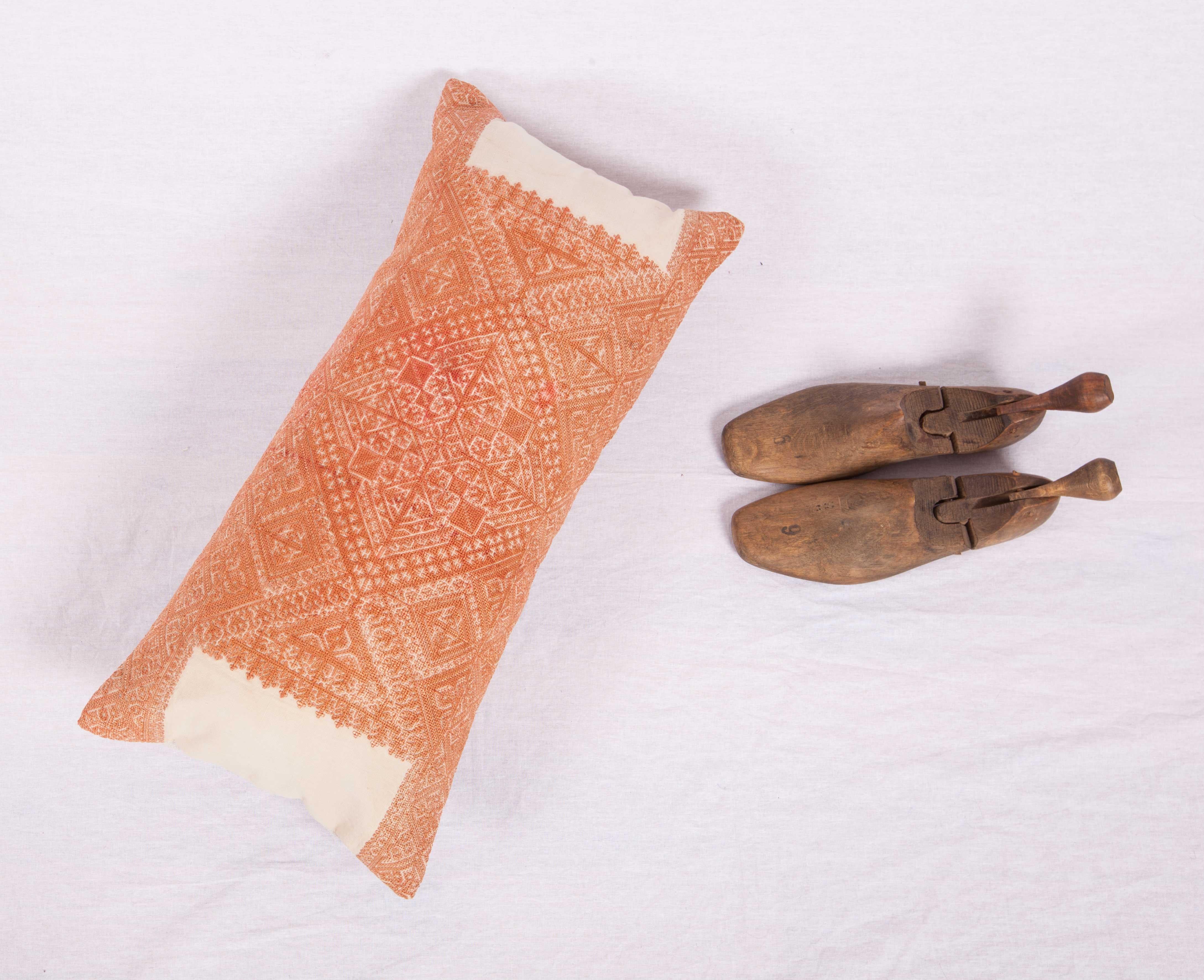 Embroidered Pillow Case Made from an Early 20th Century Fez Embroidery from Morocco