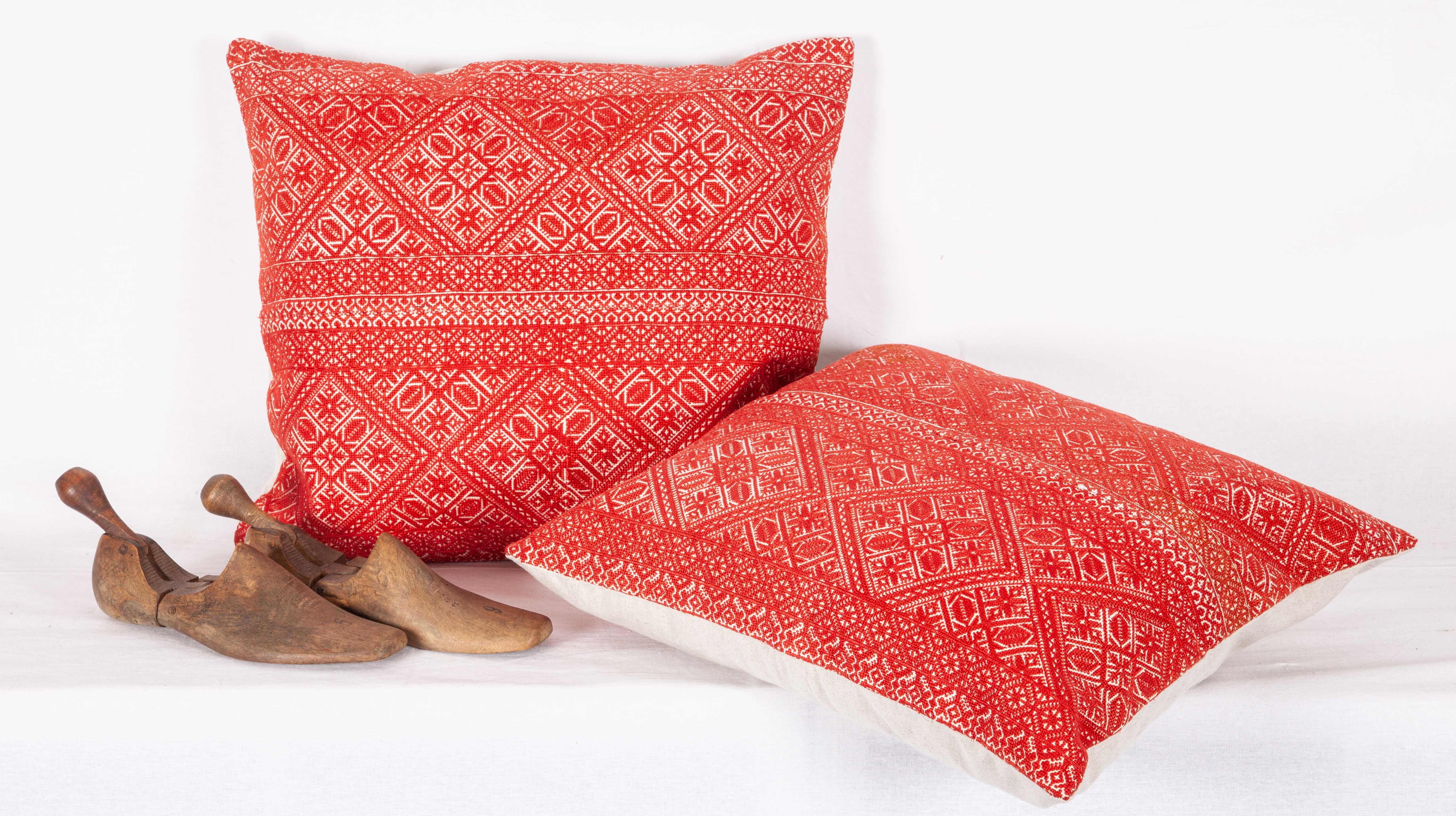 Pillow Case Made from an Early 20th Century Fez Embroidery from Morocco In Good Condition For Sale In Istanbul, TR