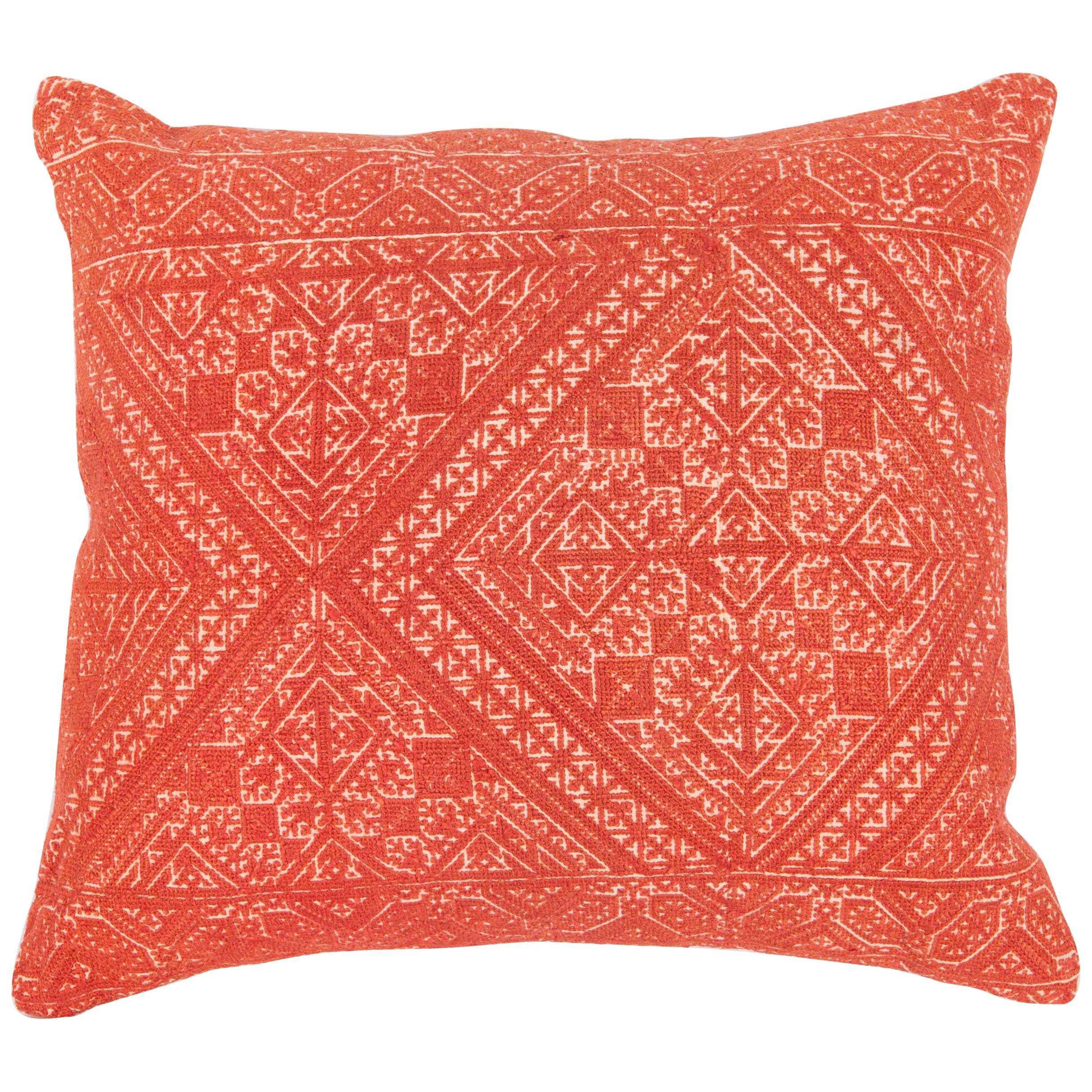 Pillow Case Made from an Early 20th Century Fez Embroidery from Morocco For Sale