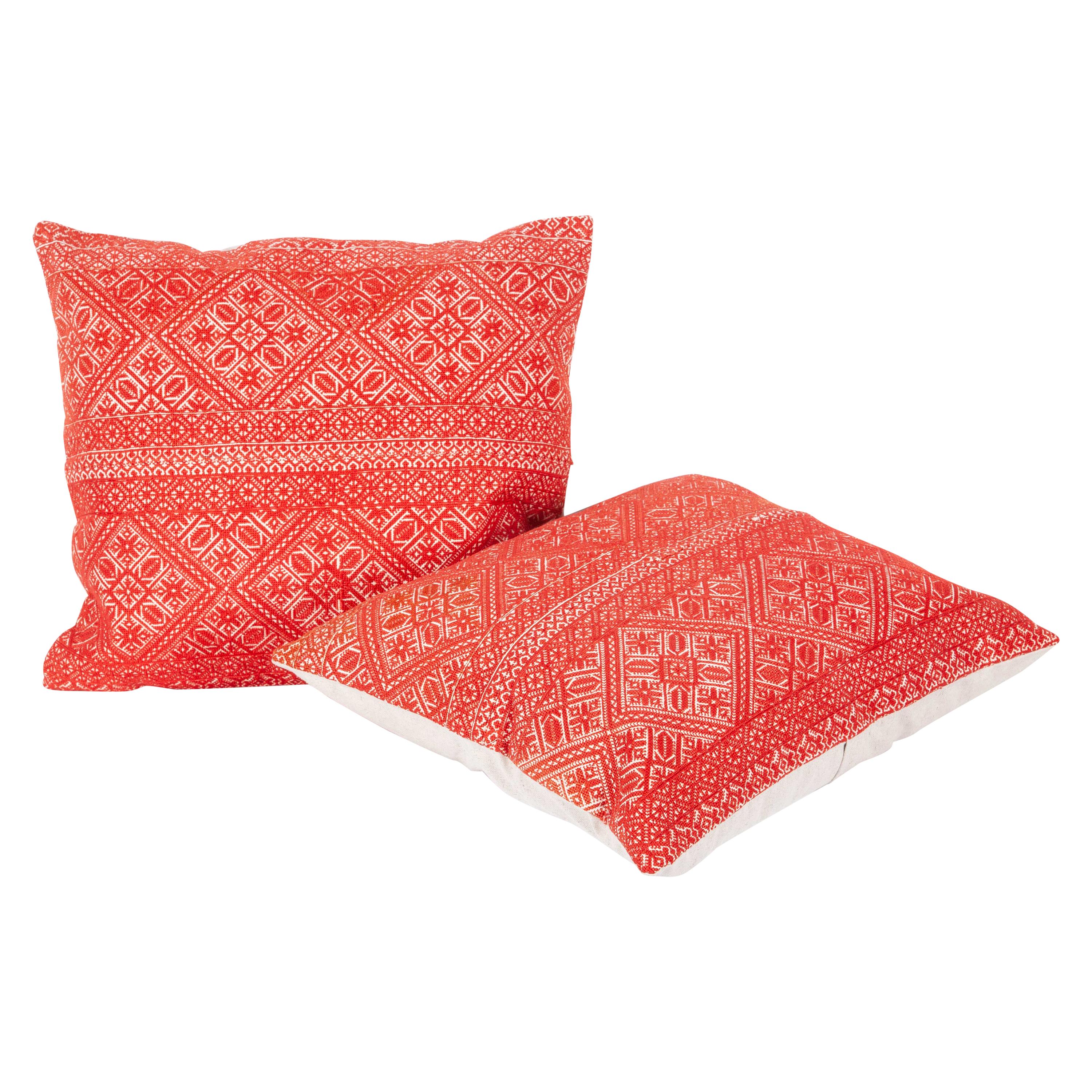 Pillow Case Made from an Early 20th Century Fez Embroidery from Morocco