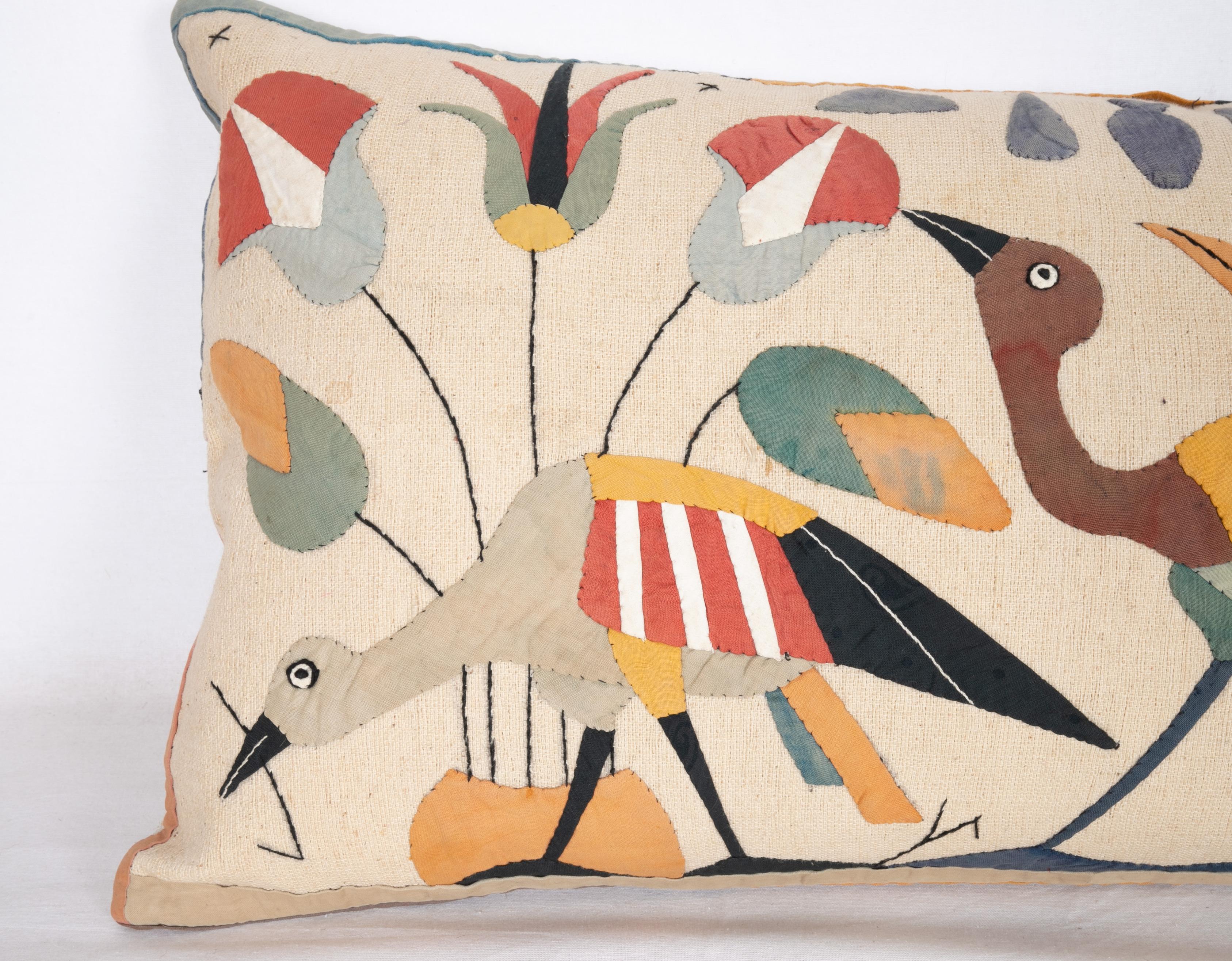 Tribal Pillow Case Made from an Egyptian Applique 'Khayamiya' Panel, Late 20th Century