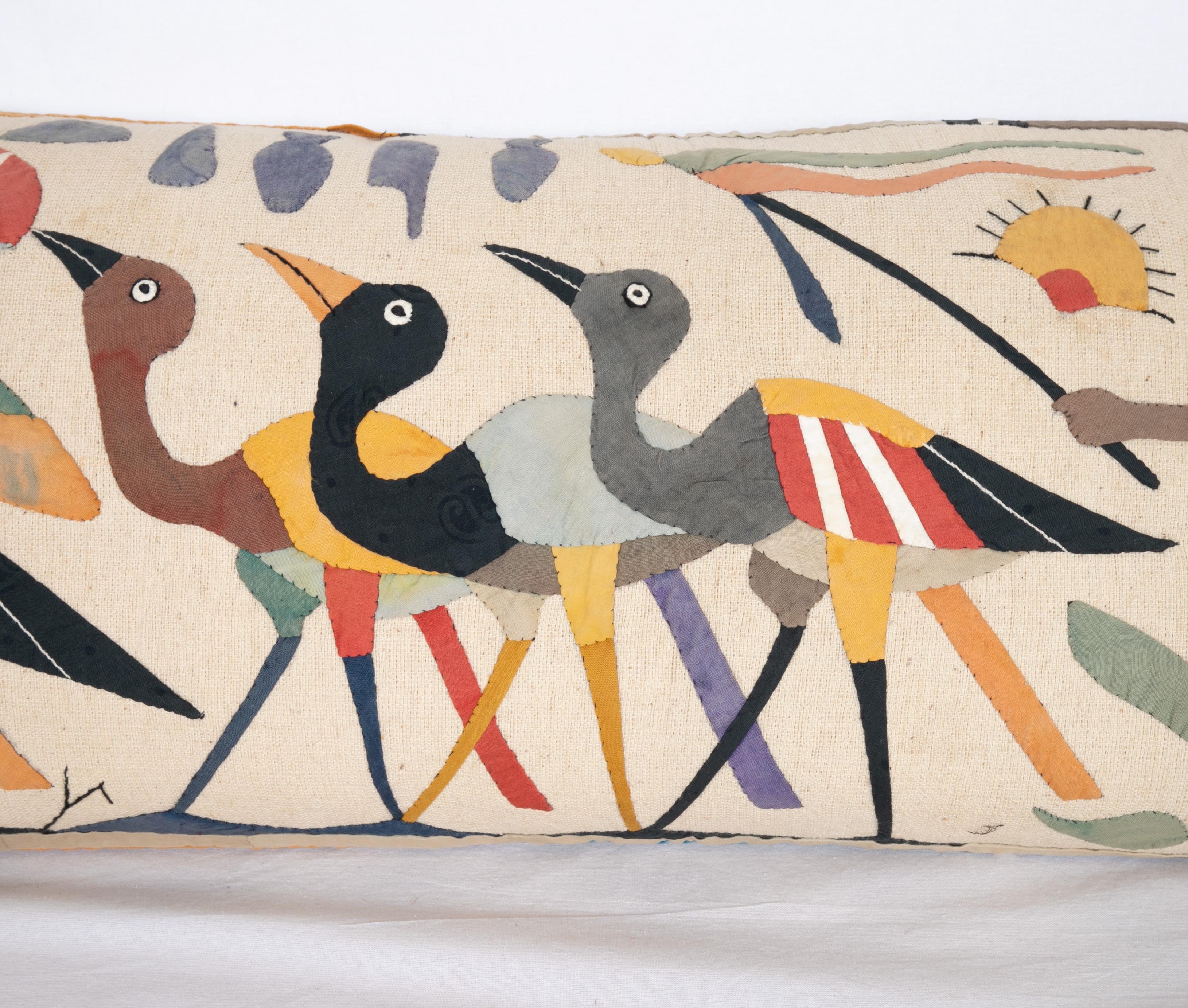 Appliqué Pillow Case Made from an Egyptian Applique 'Khayamiya' Panel, Late 20th Century
