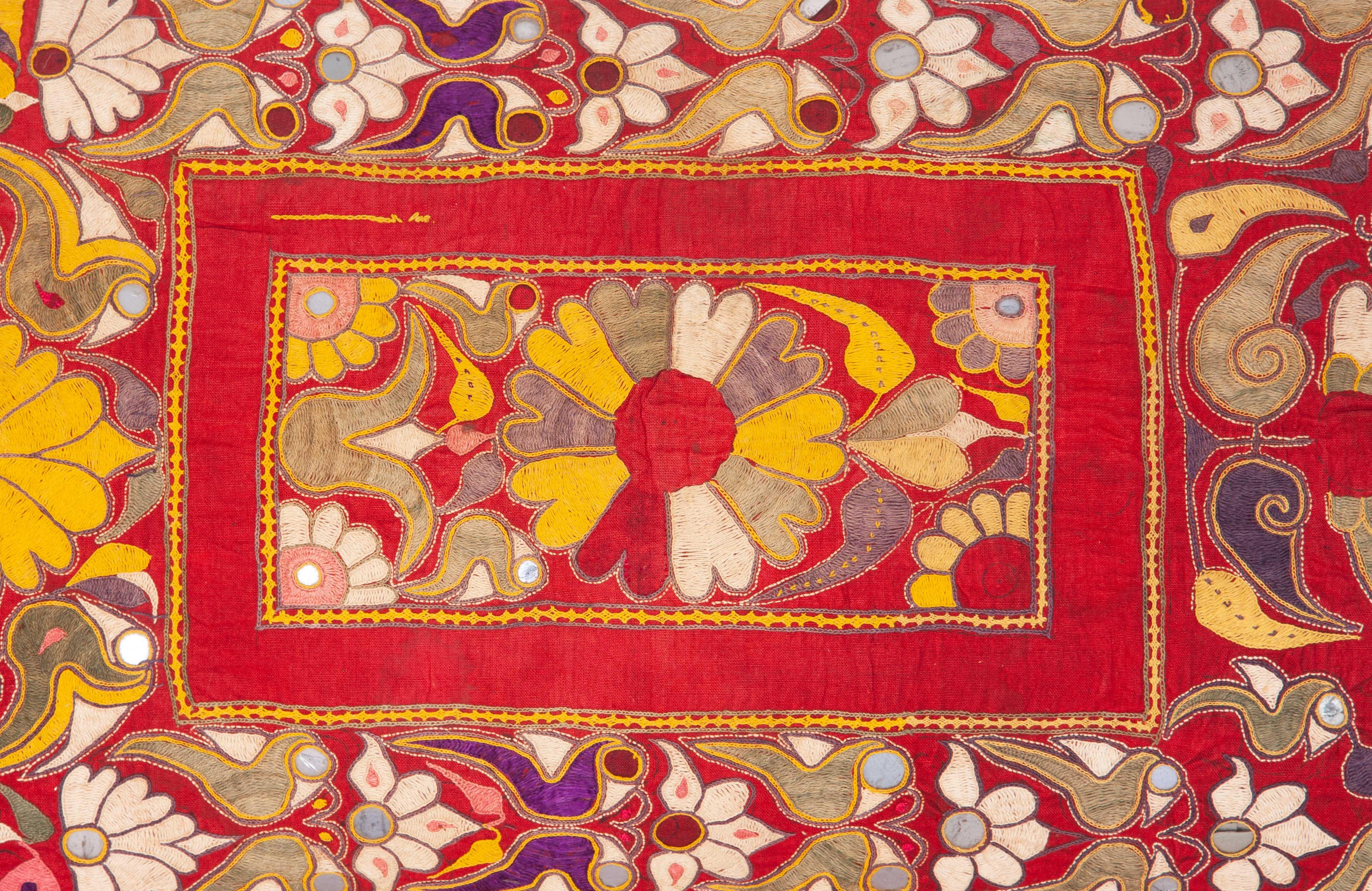 Tribal Pillow Case Made from an Early 20th Century Embroidery from Rajastan