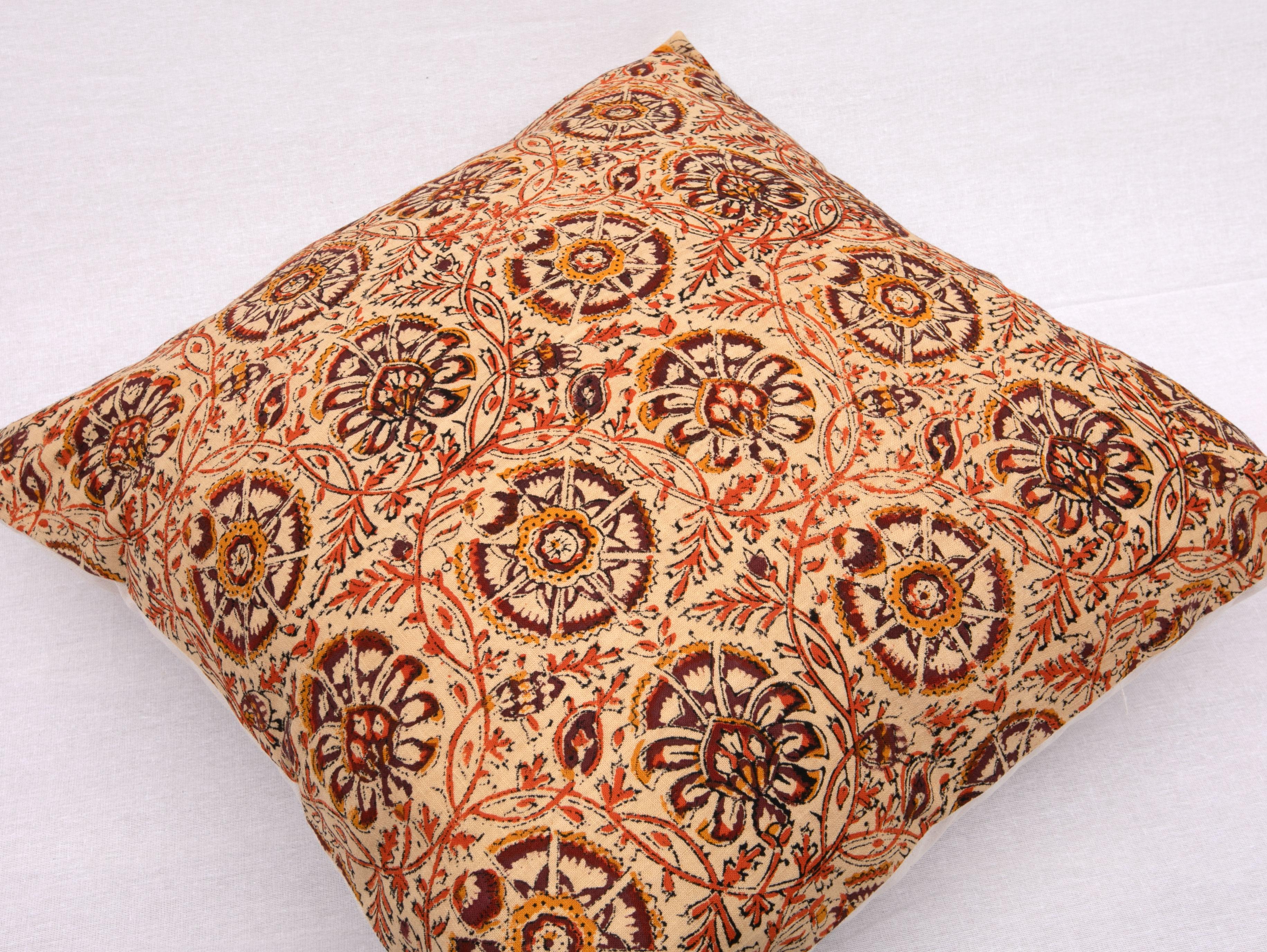 Cotton Pillow Case Made from an Indian Kalamkari, Early 20th Century For Sale