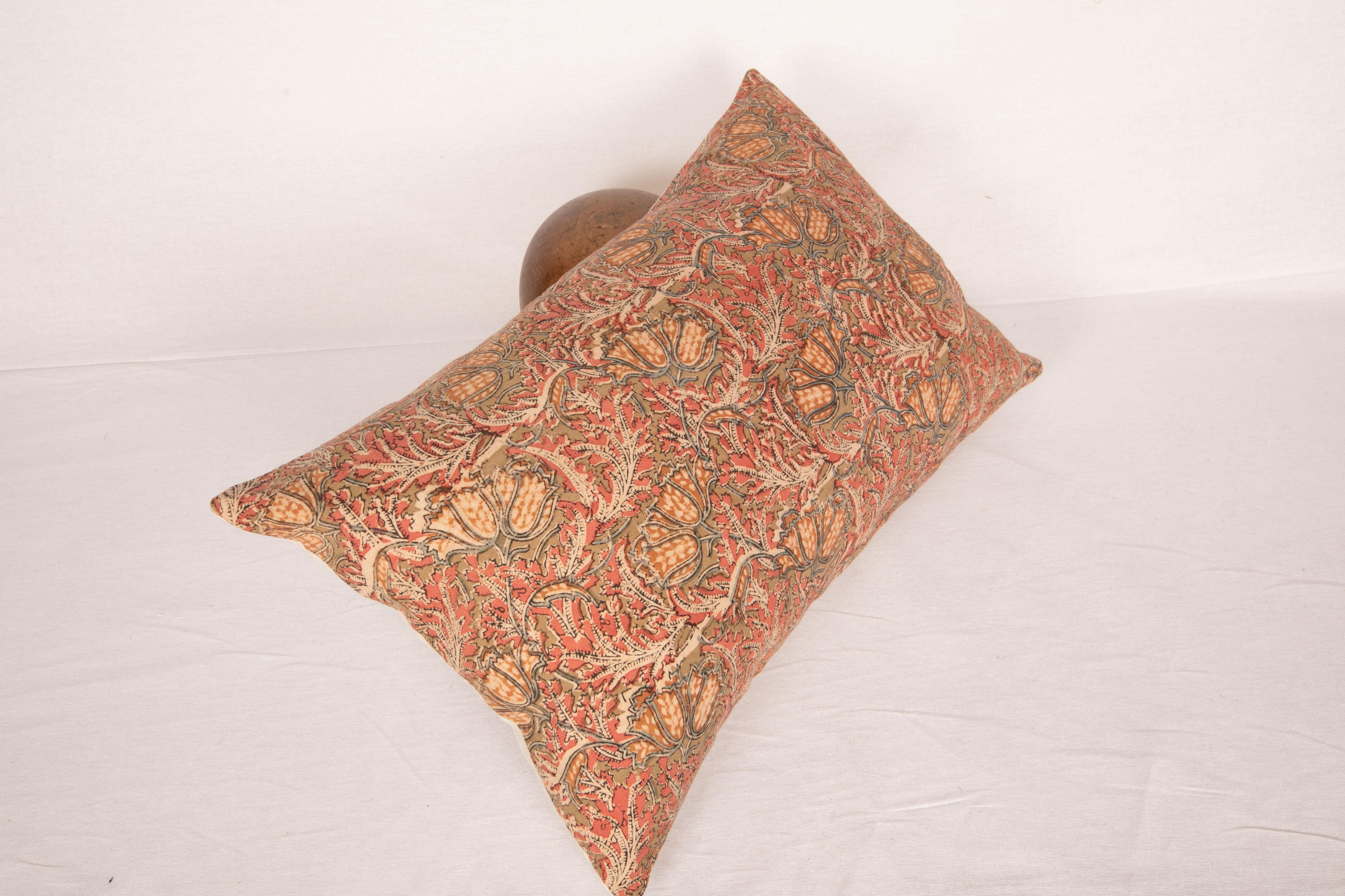 Cotton Pillow Case Made from an Indian Kalamkari, Early 20th C. For Sale