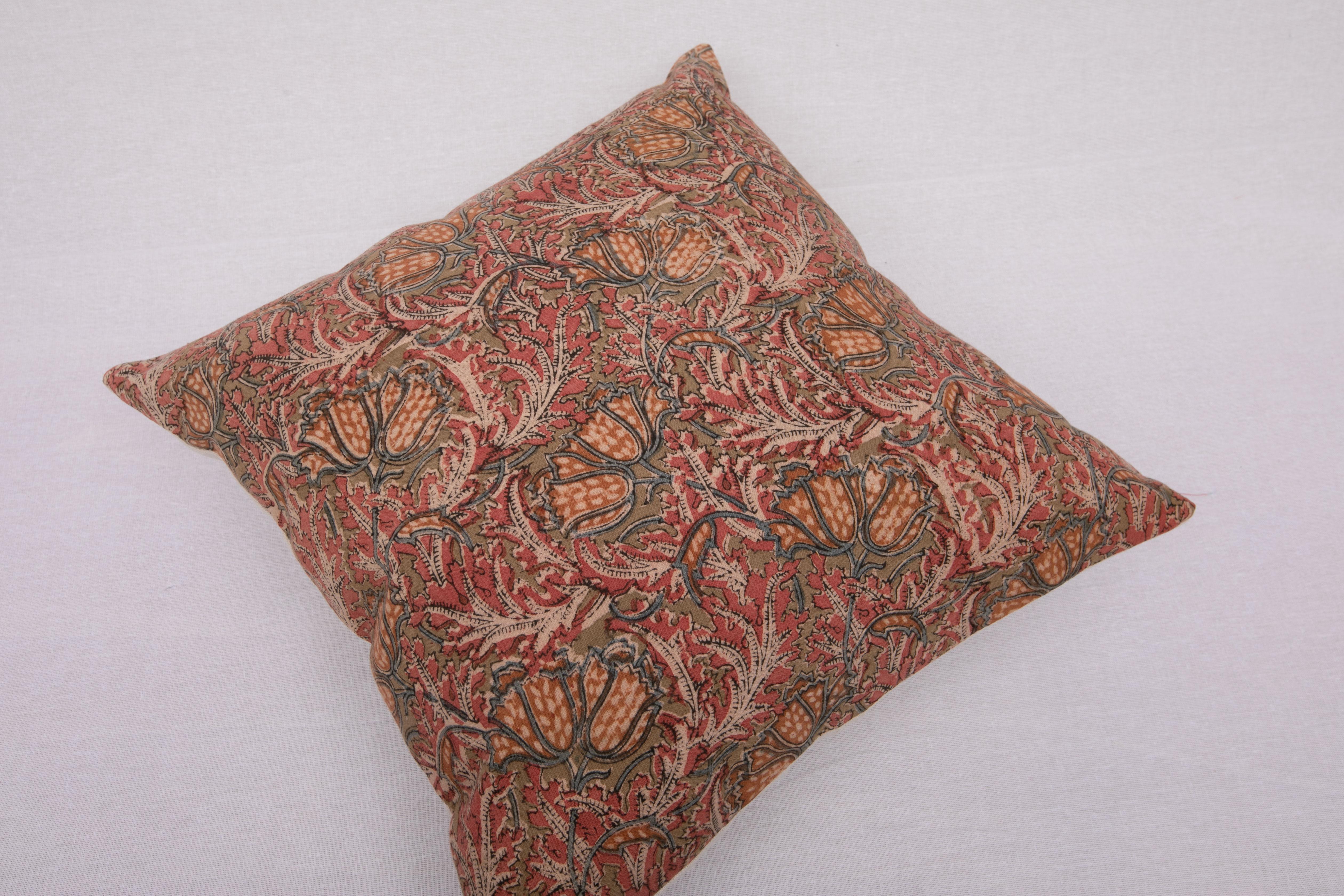 Pillow Case Made from an Indian Kalamkari, Early 20th C For Sale 1