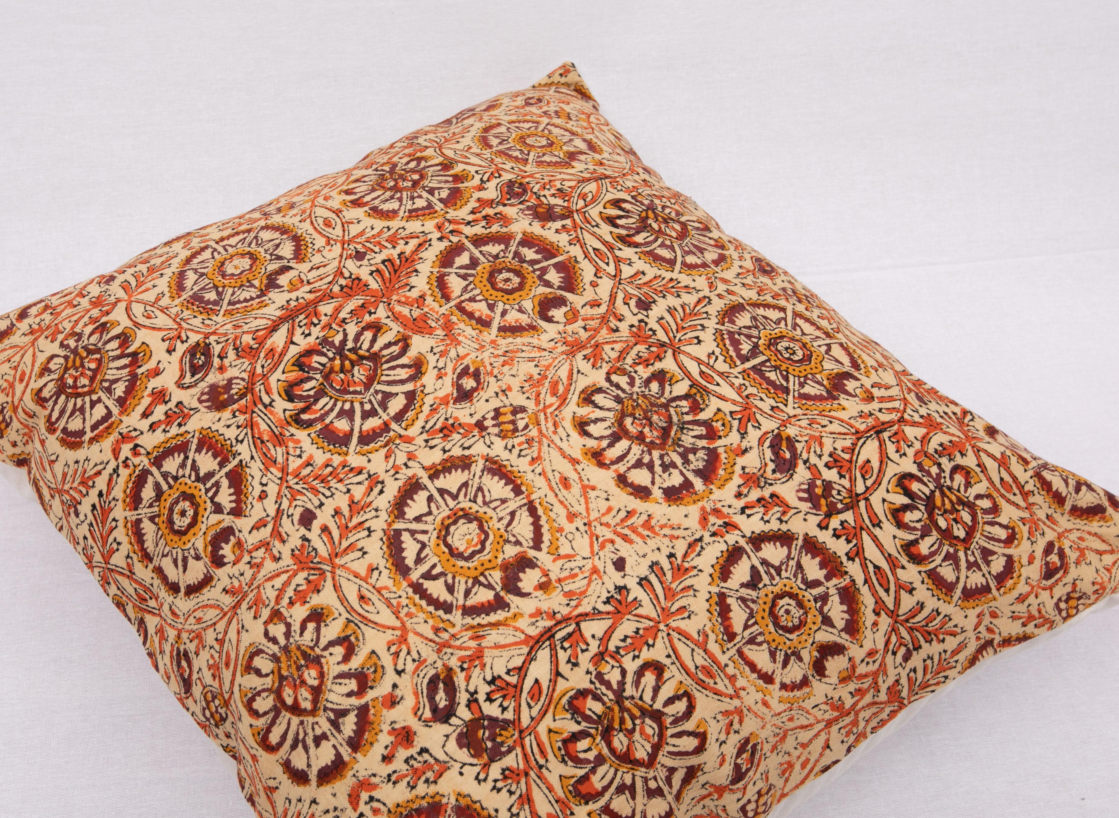 Pillow Case Made from an Indian Kalamkari, Early 20th C For Sale 2