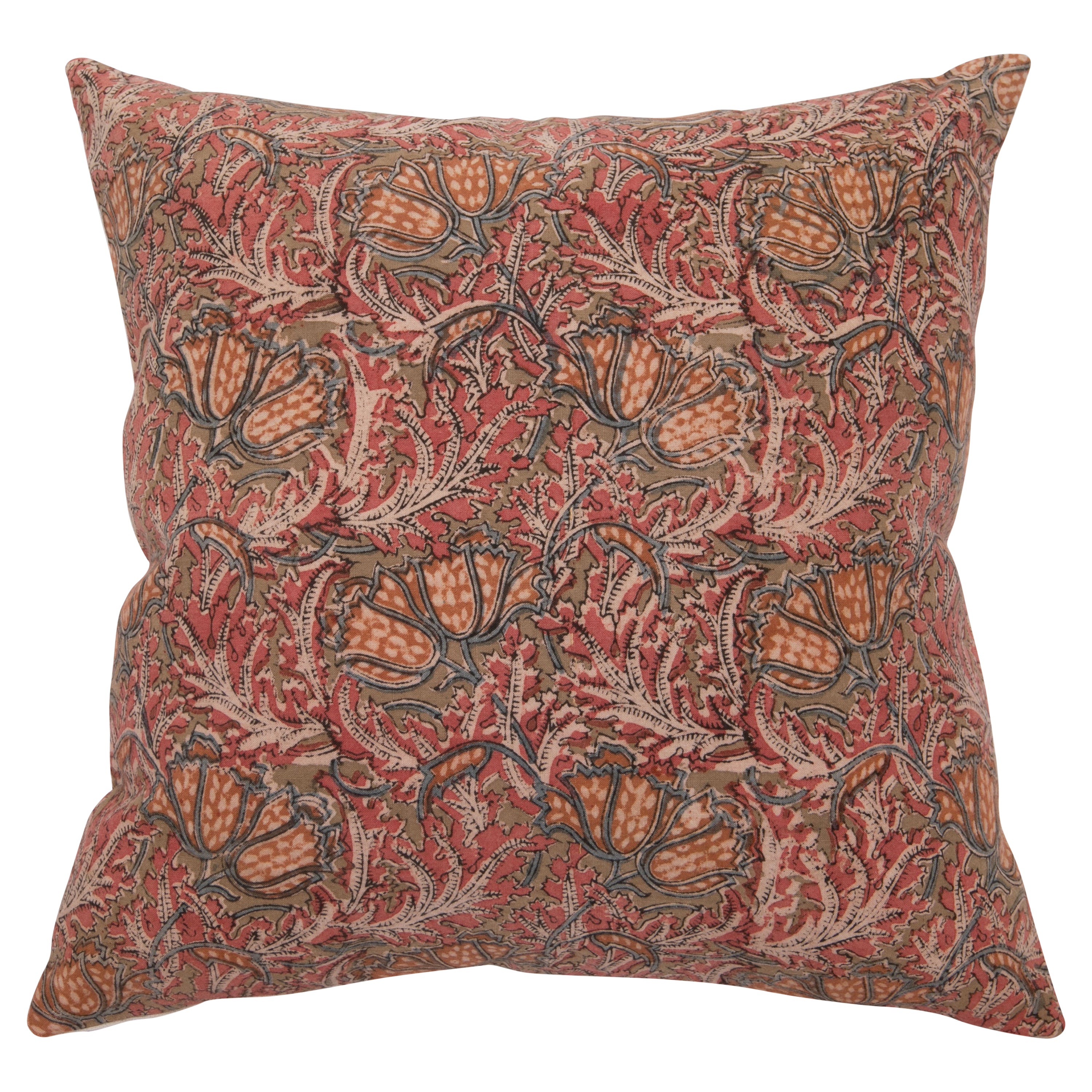 Boîtier d'oreiller fabriqué à partir d'un indien Kalamkari, début du 20e siècle en vente