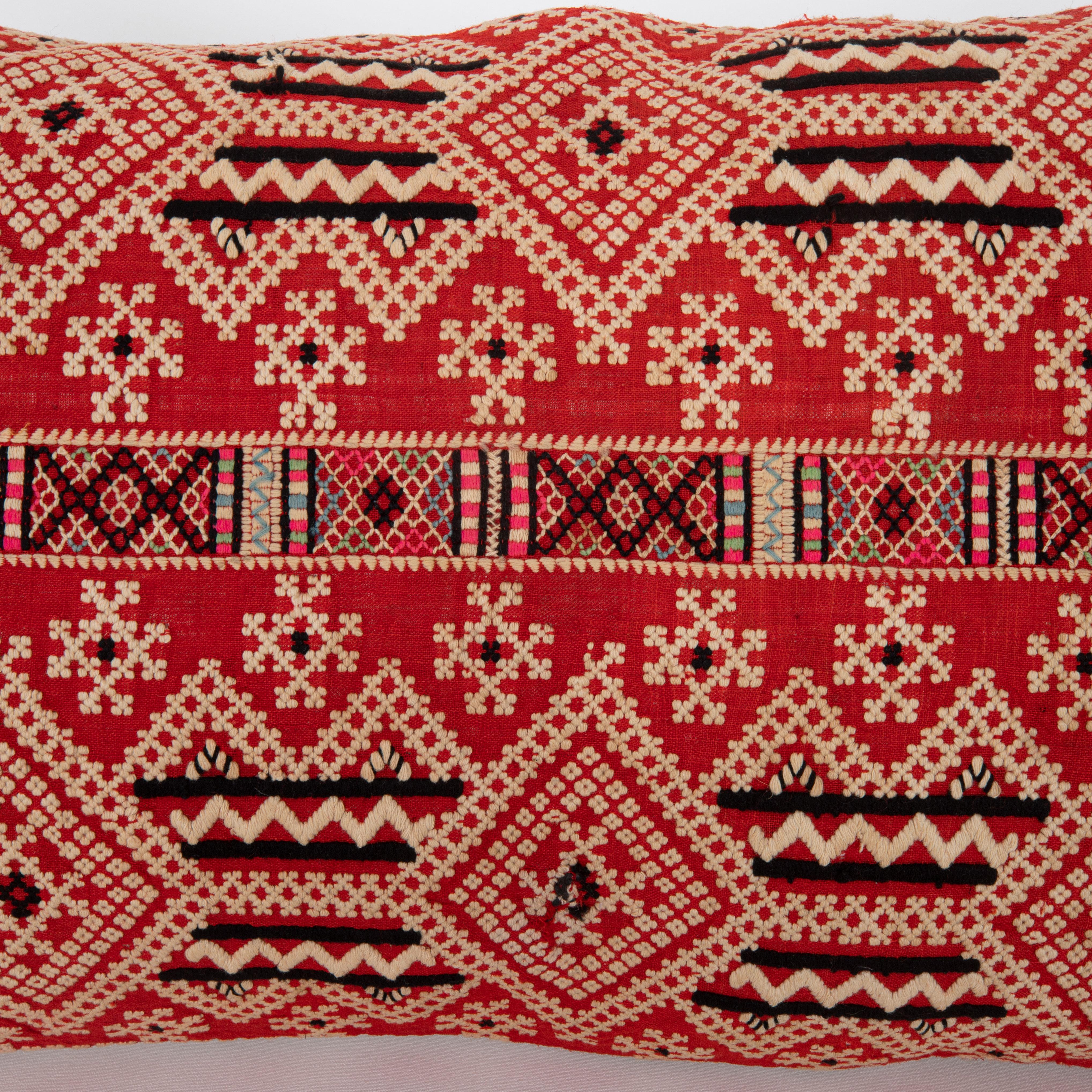 Bulgarian Pillow Case Made From an Mid 20th C Eastern European Apron For Sale