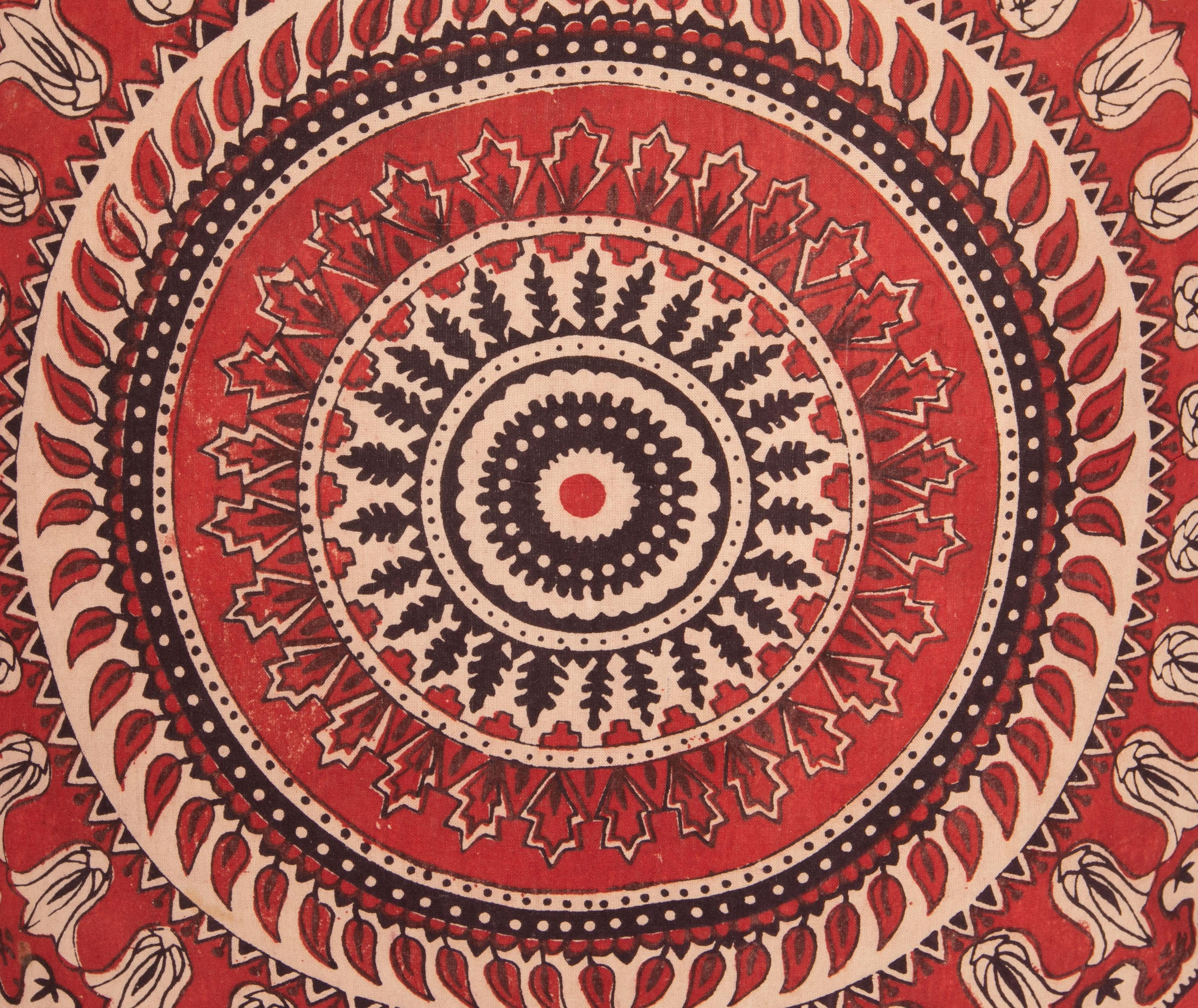 Kissenkoffer aus einem uzbekischen Blockdruck, frühes 20. Jahrhundert (Kalamkari)