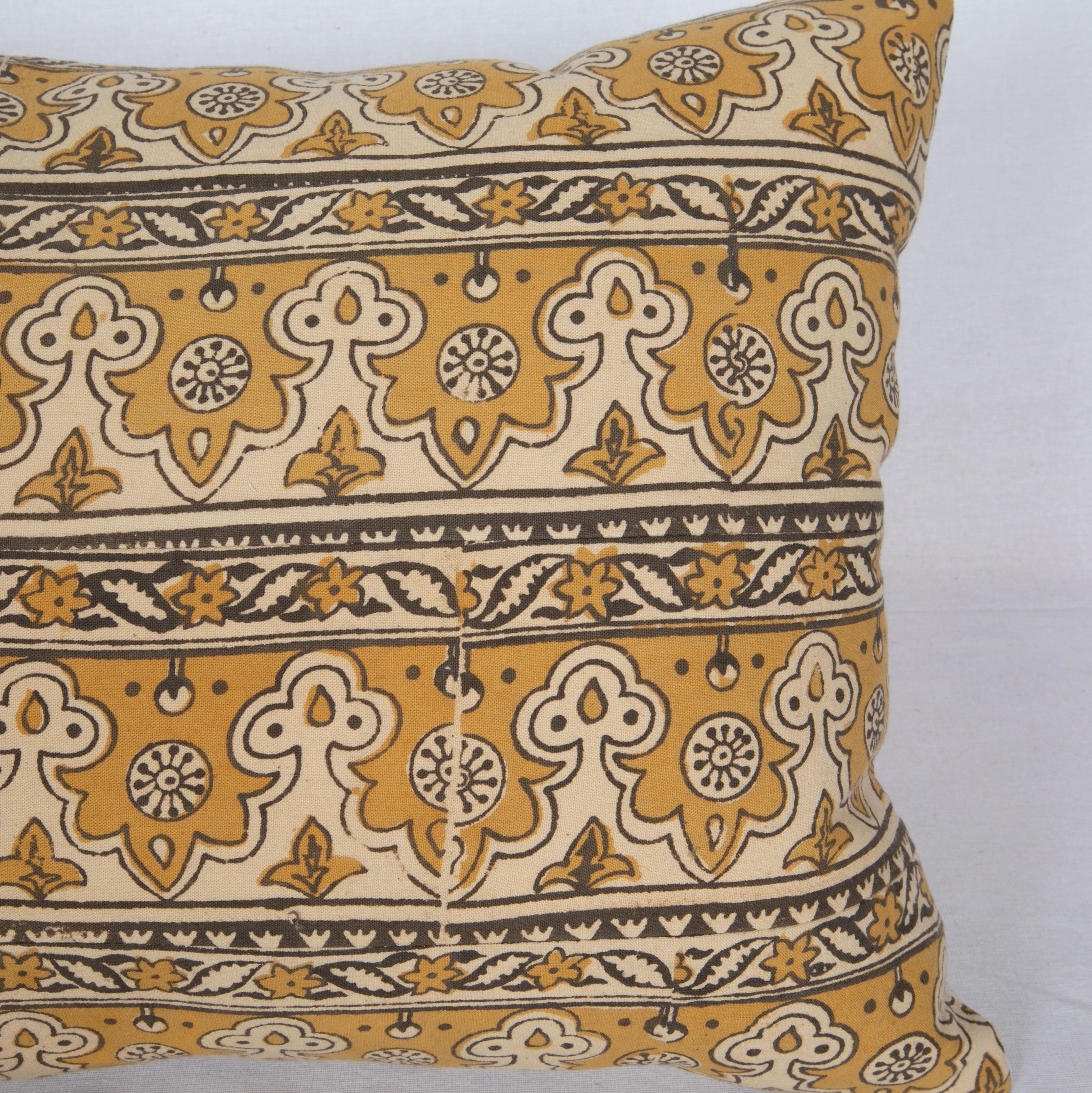 20th Century Pillow Case Made from an Uzbek Block Print, Early 20th C For Sale