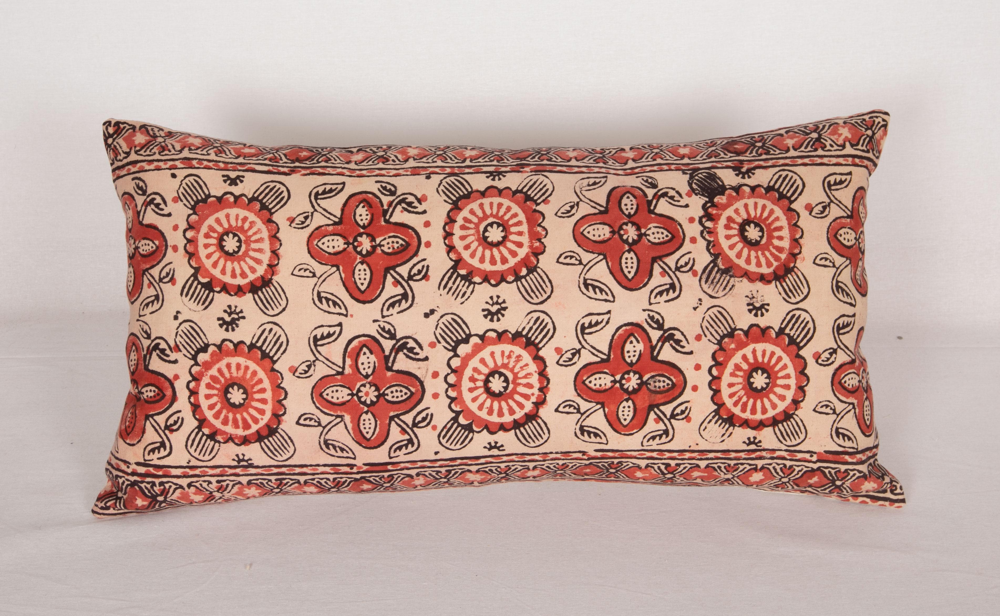 Cotton Pillow Case Made from an Uzbek Block Print, Early 20th C For Sale